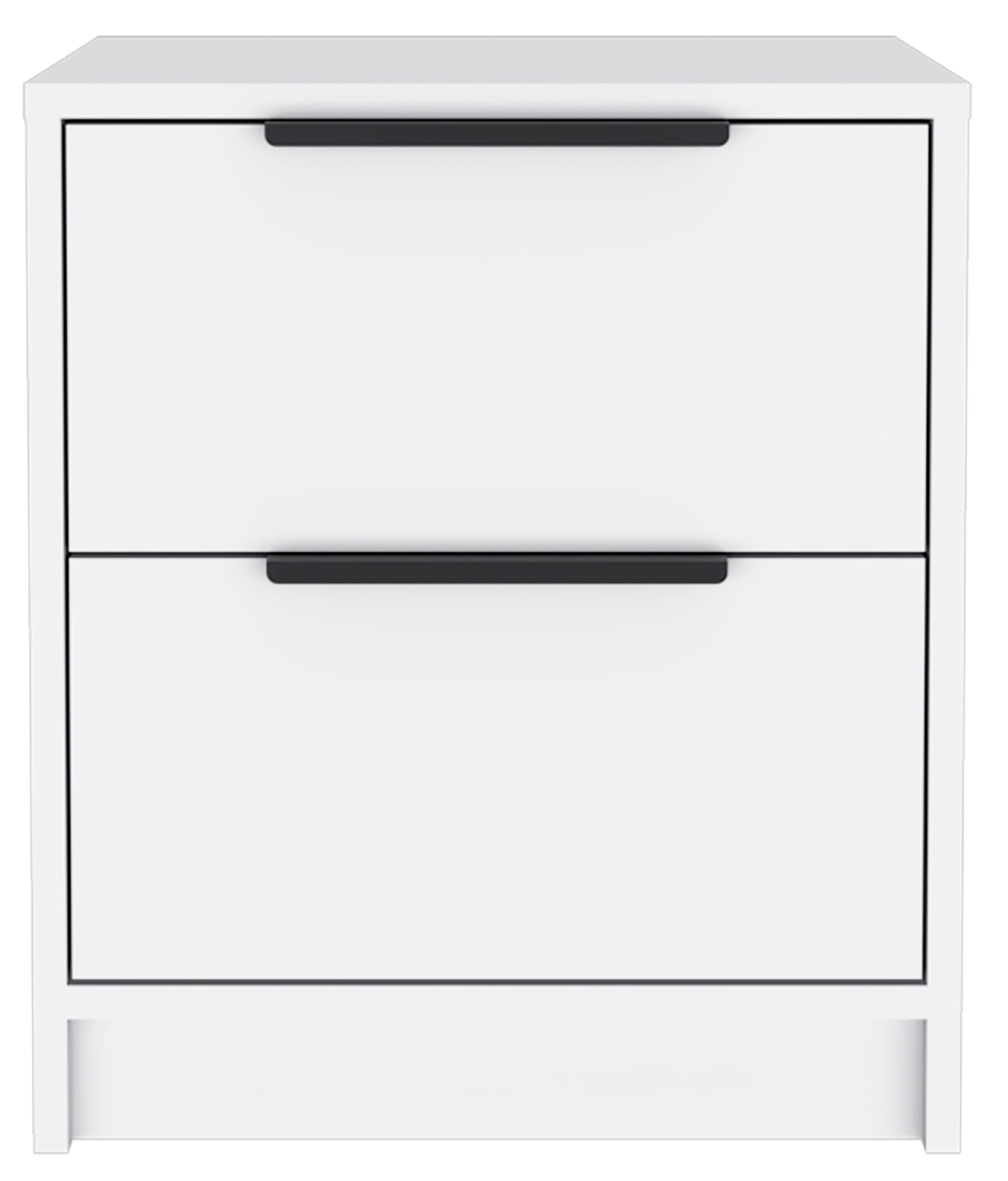 Stylish White Two Drawer Nightstand