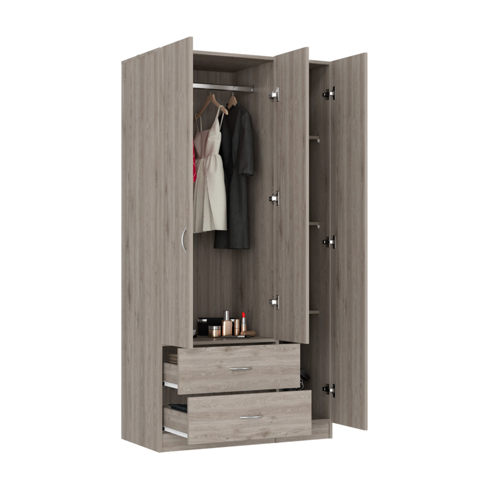 71" Light Gray Manufactured Wood Two Drawer Combo Dresser-478411-1