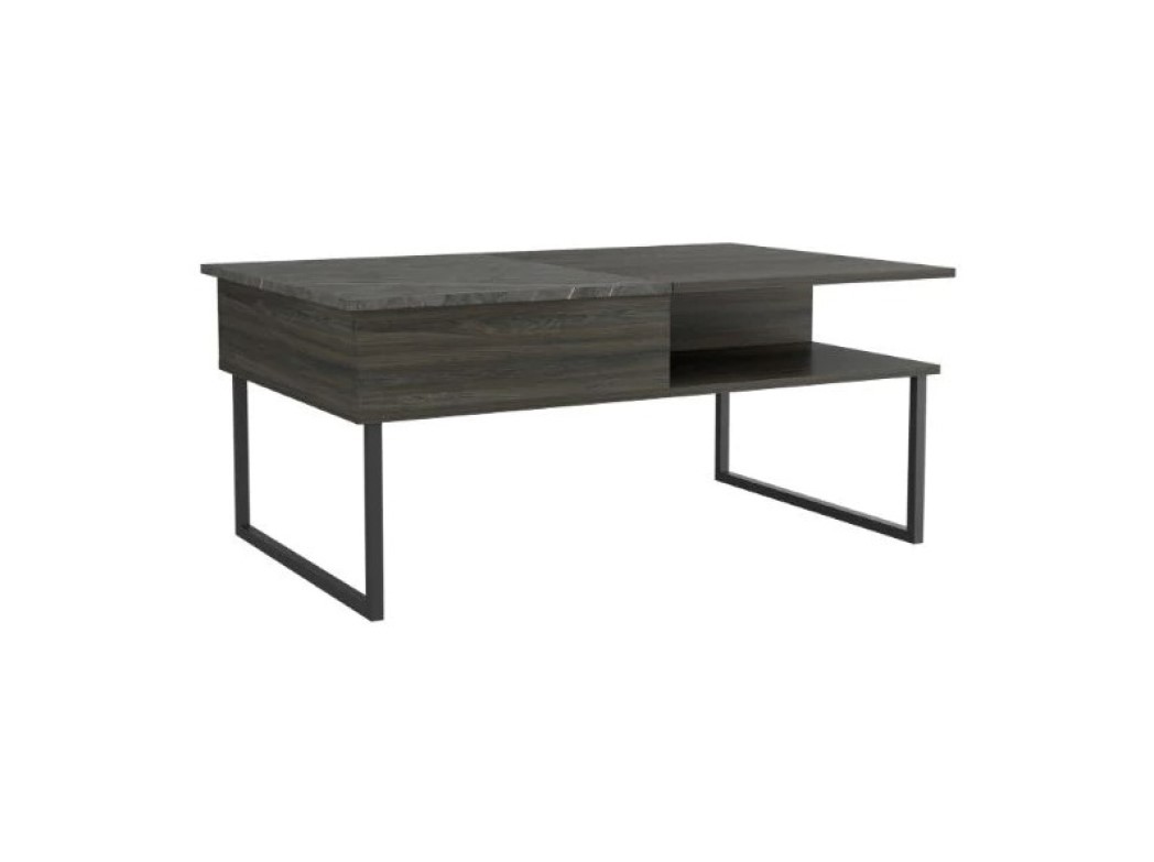 41"" Onyx And Carbon Manufactured Wood Rectangular Lift Top Coffee Table