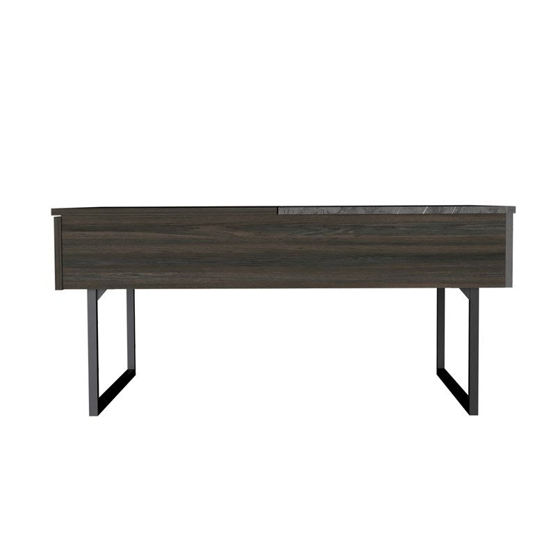 39"" Onyx And Carbon Rectangular Lift Top Coffee Table With Drawer