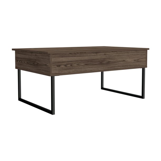 41"" Dark Walnut Manufactured Wood Rectangular Lift Top Coffee Table