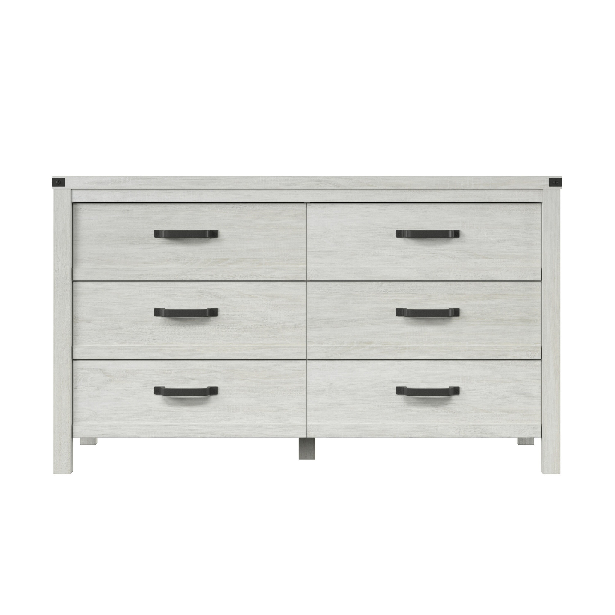 58" White Solid Wood Six Drawer Double Dresser-478652-1