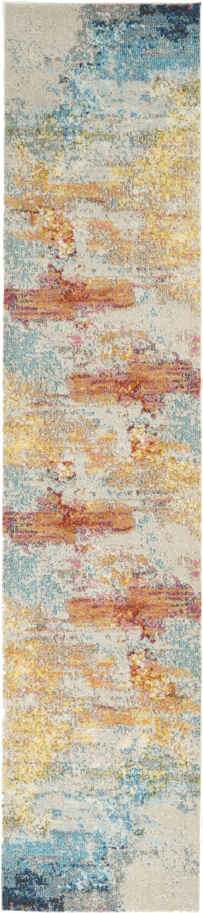 2" X 6" Sealife Abstract Power Loom Non Skid Runner Rug