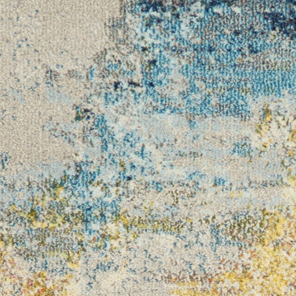 2" X 6" Sealife Abstract Power Loom Non Skid Runner Rug