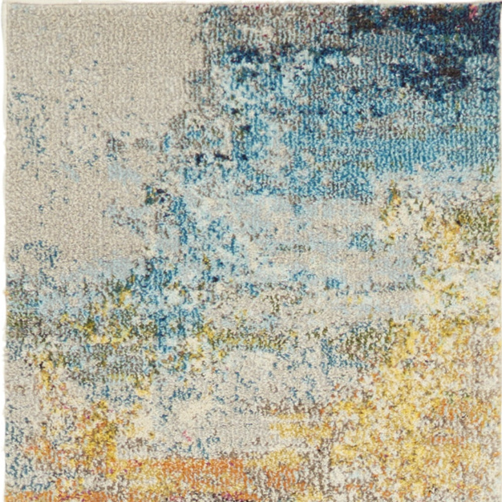 2" X 6" Sealife Abstract Power Loom Non Skid Runner Rug
