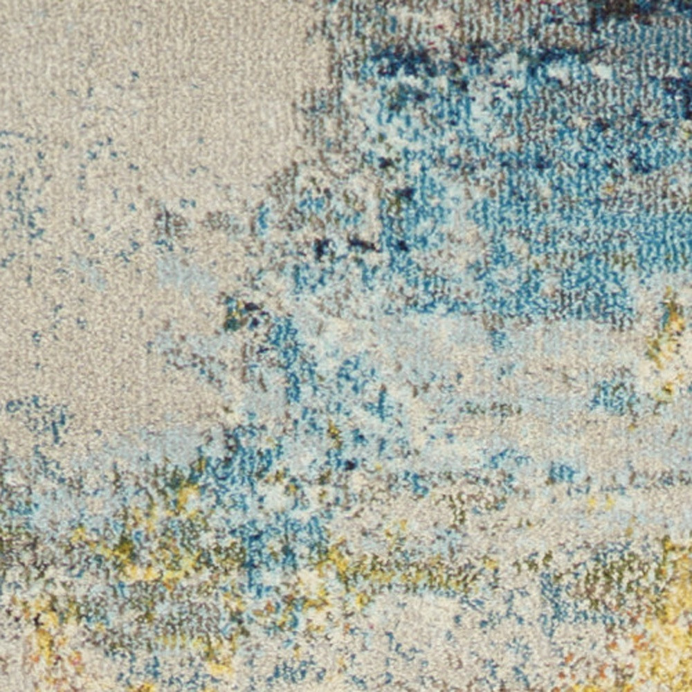 2" X 8" Sealife Abstract Power Loom Non Skid Runner Rug