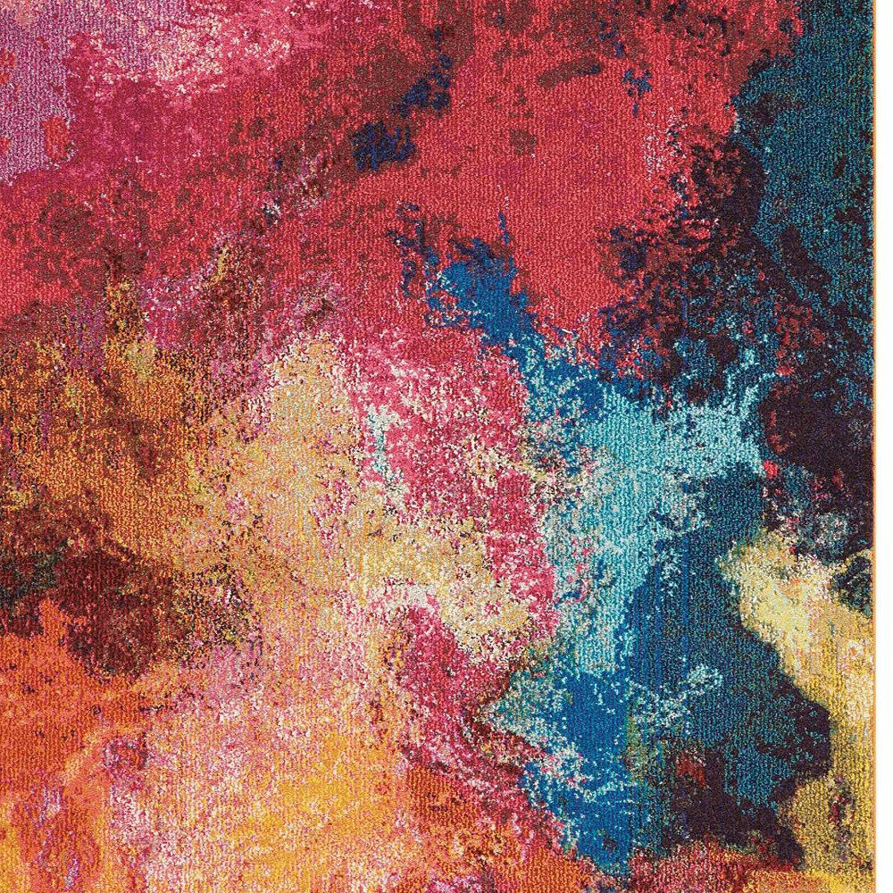 5" X 7" Palette Abstract Power Loom Non Skid Area Rug