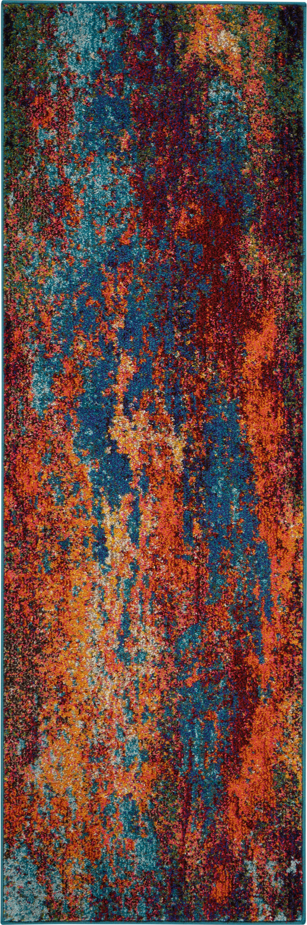2" X 6" Atlantic Abstract Power Loom Non Skid Runner Rug