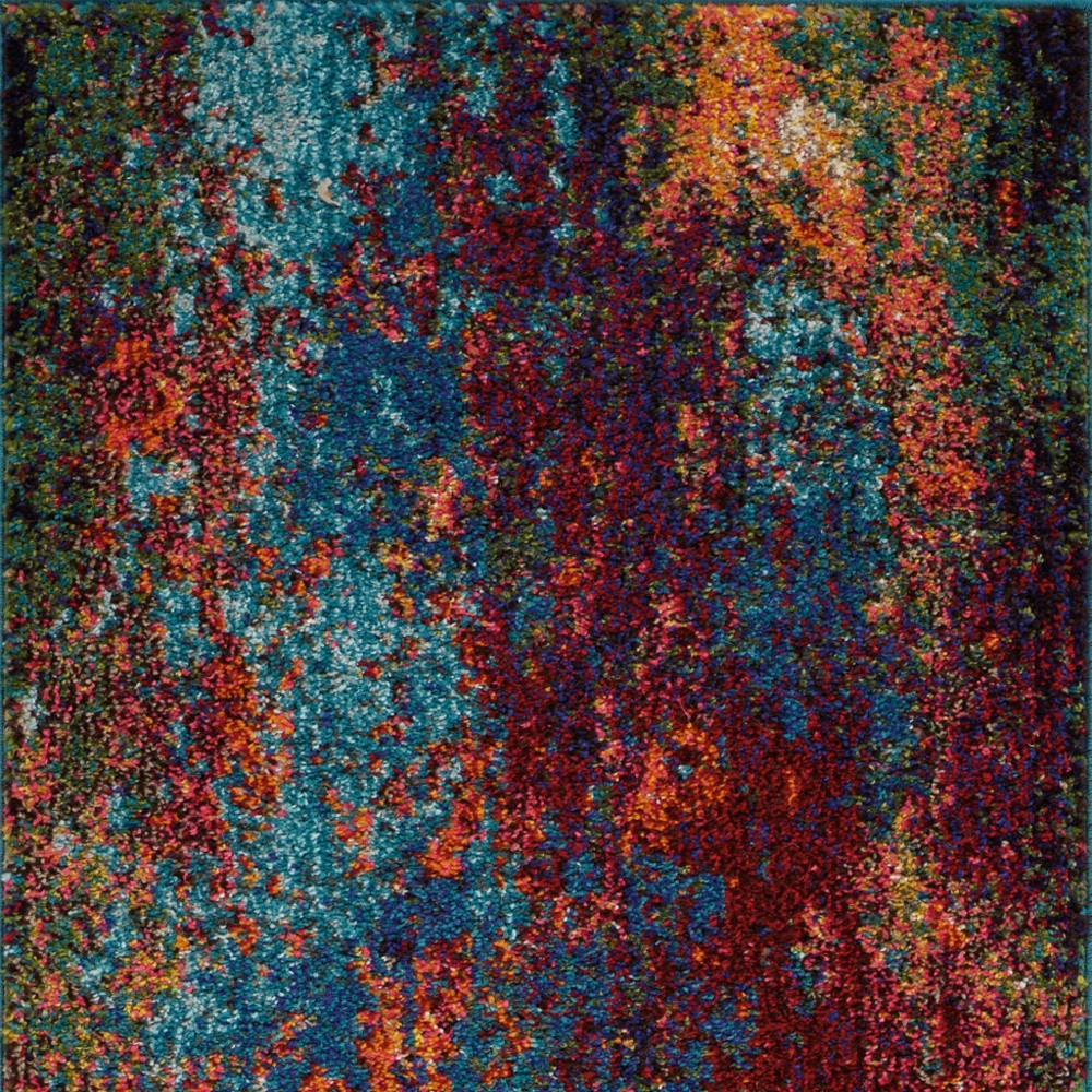 2" X 6" Atlantic Abstract Power Loom Non Skid Runner Rug