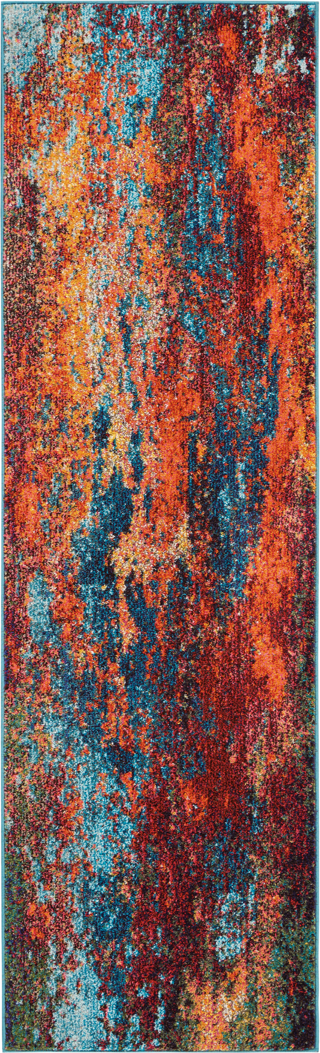2 X 8 Atlantic Abstract Power Loom Non Skid Runner Rug