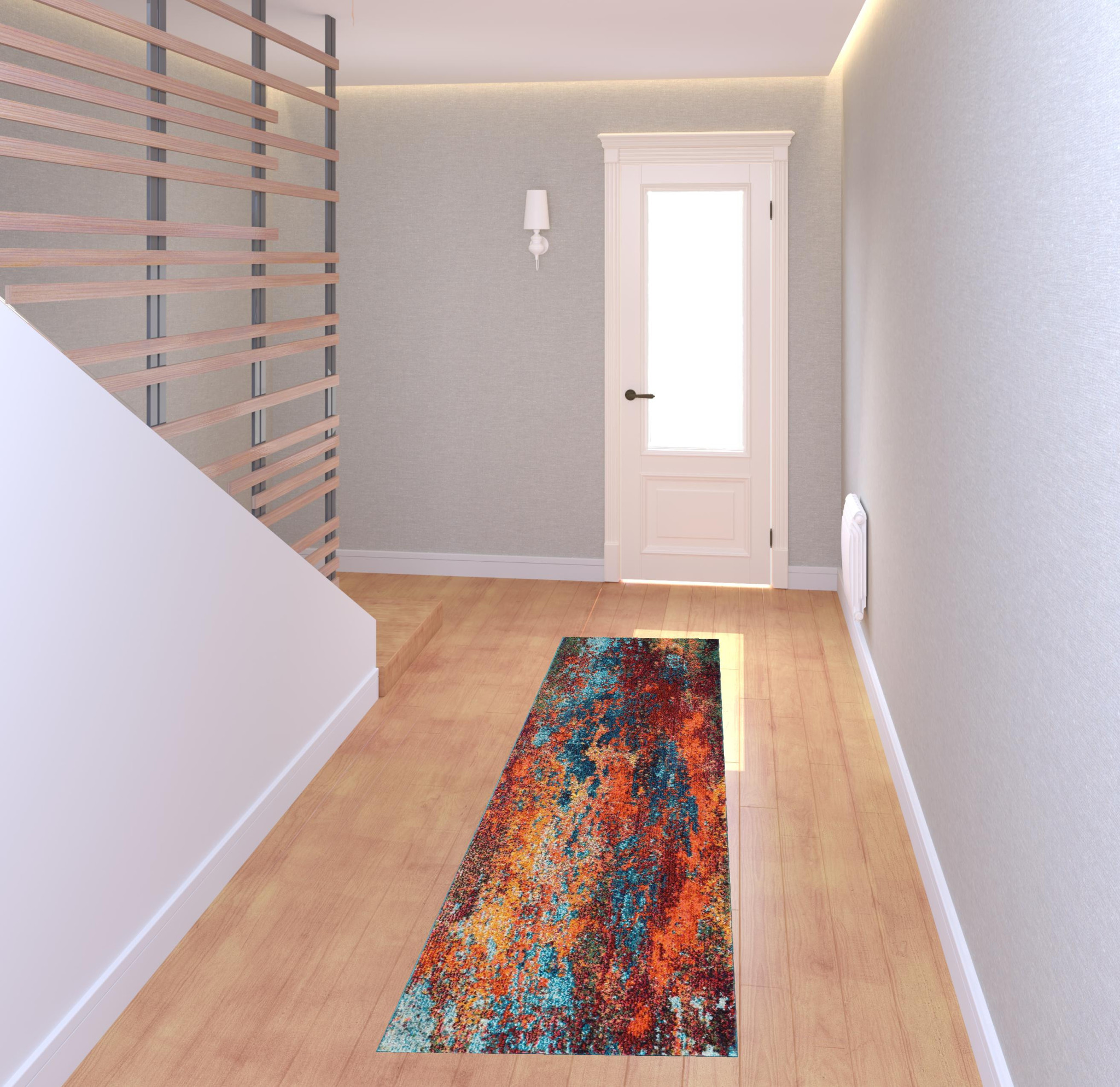 2 X 8 Atlantic Abstract Power Loom Non Skid Runner Rug