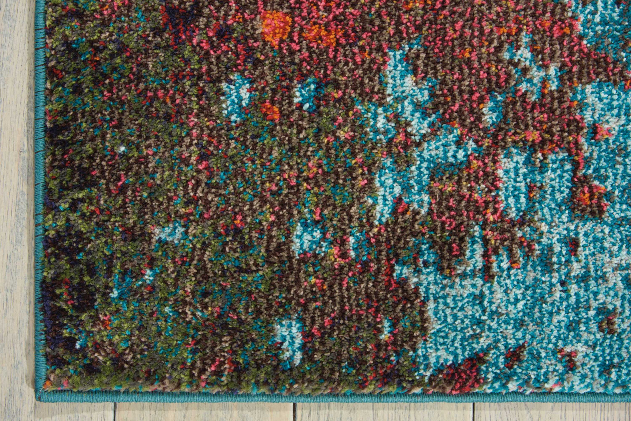 4" X 6" Atlantic Abstract Power Loom Non Skid Area Rug