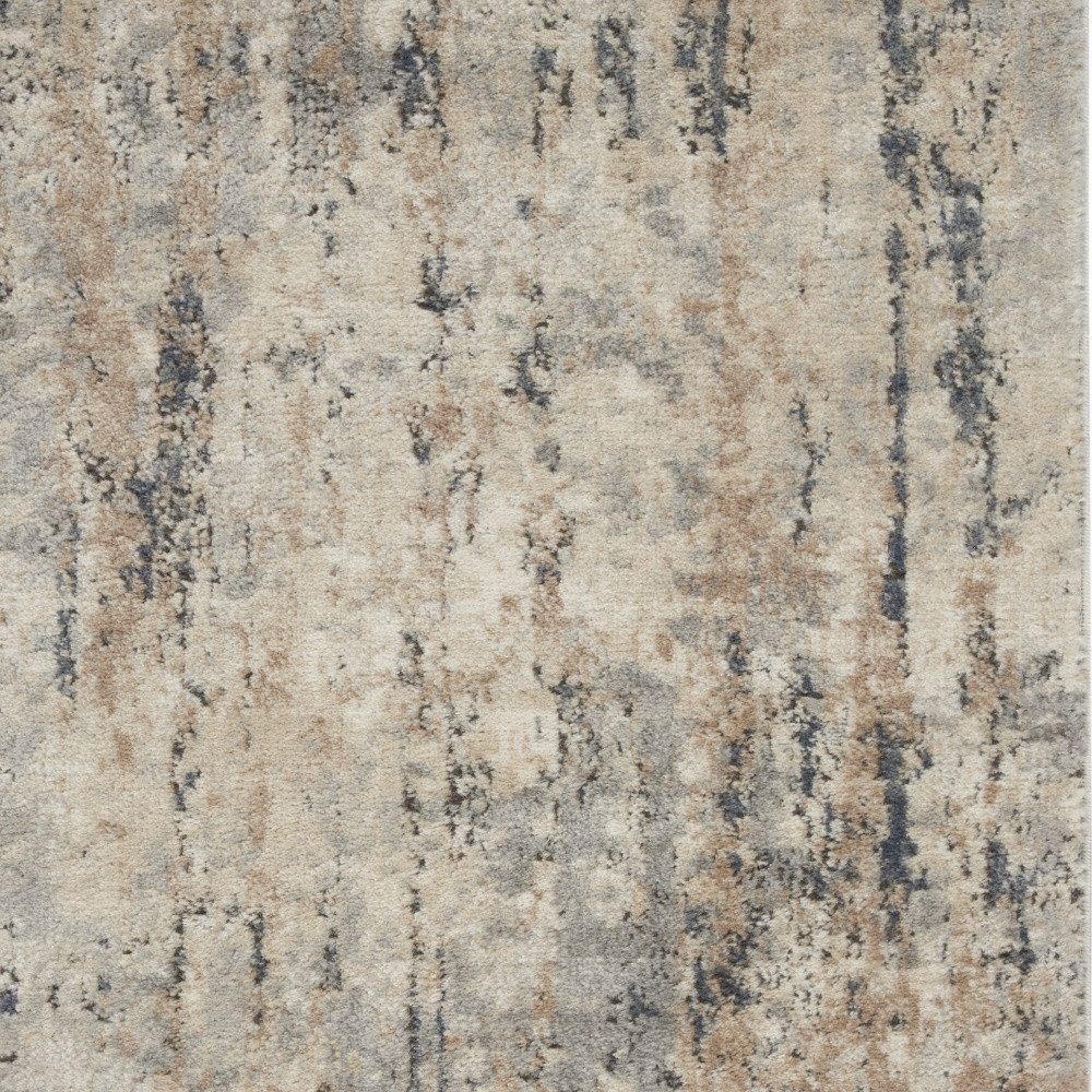 3" X 5" Beige And Grey Abstract Power Loom Non Skid Area Rug