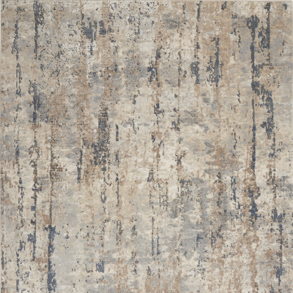 5" X 7" Beige And Grey Abstract Power Loom Non Skid Area Rug