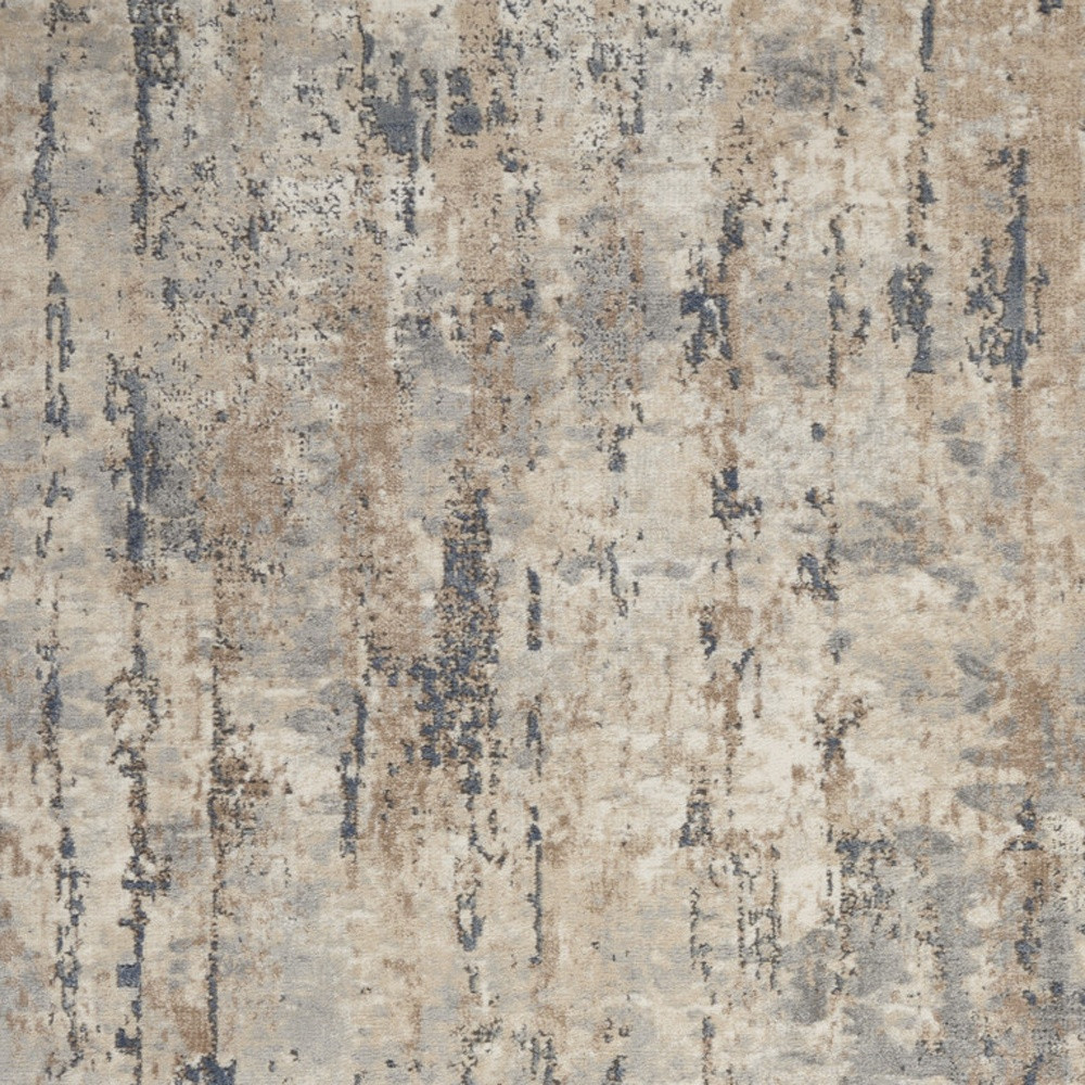 5" X 7" Beige And Grey Abstract Power Loom Non Skid Area Rug