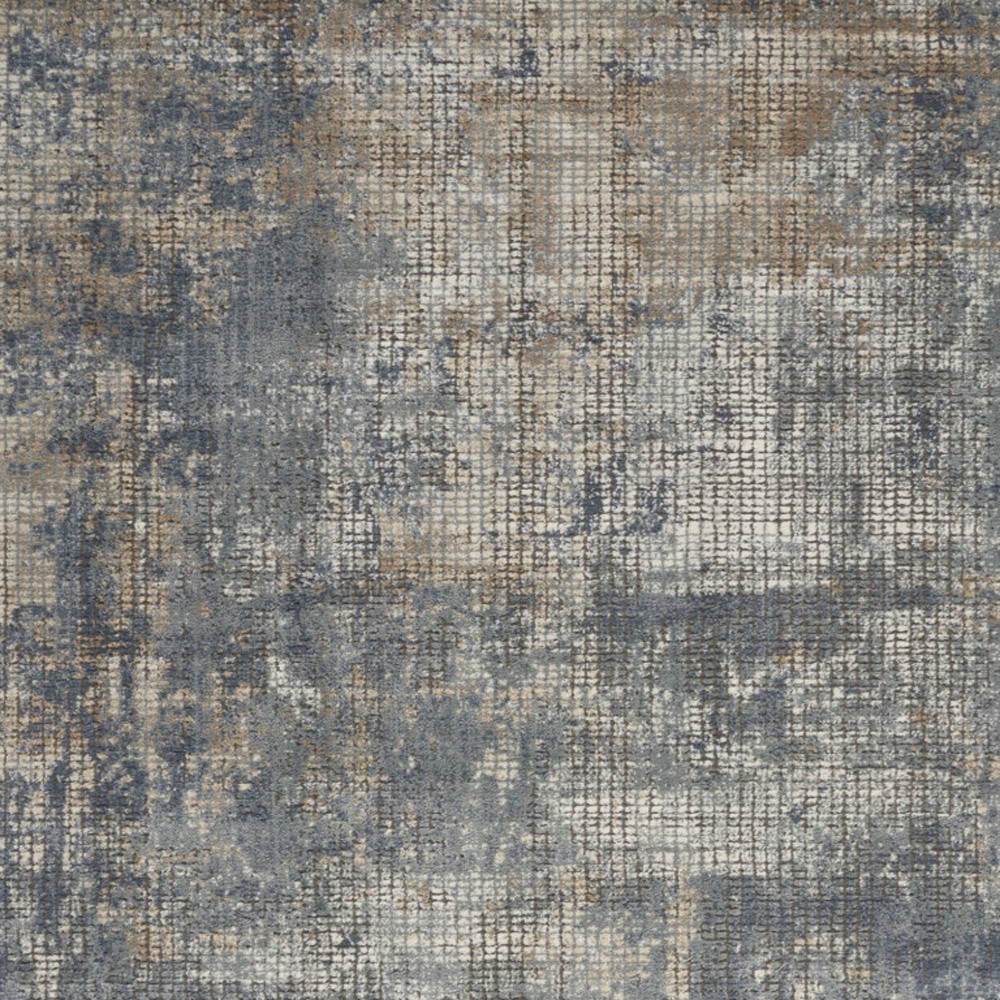 4 X 6 Blue And Beige Abstract Power Loom Distressed Non Skid Area Rug