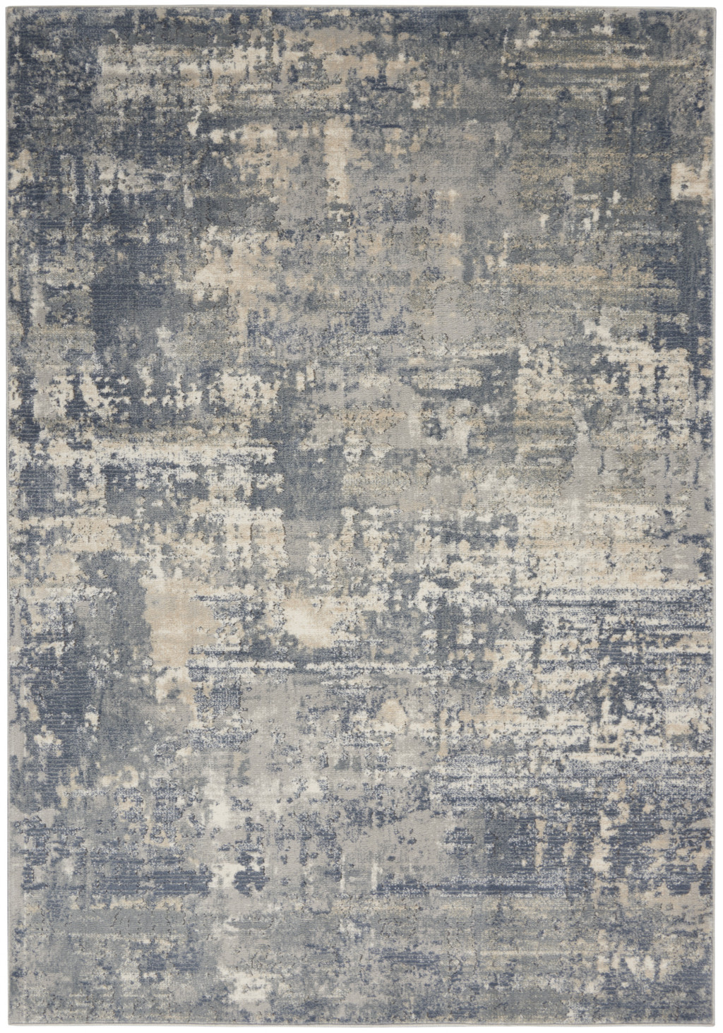 5" X 7" Grey And Beige Abstract Power Loom Non Skid Area Rug