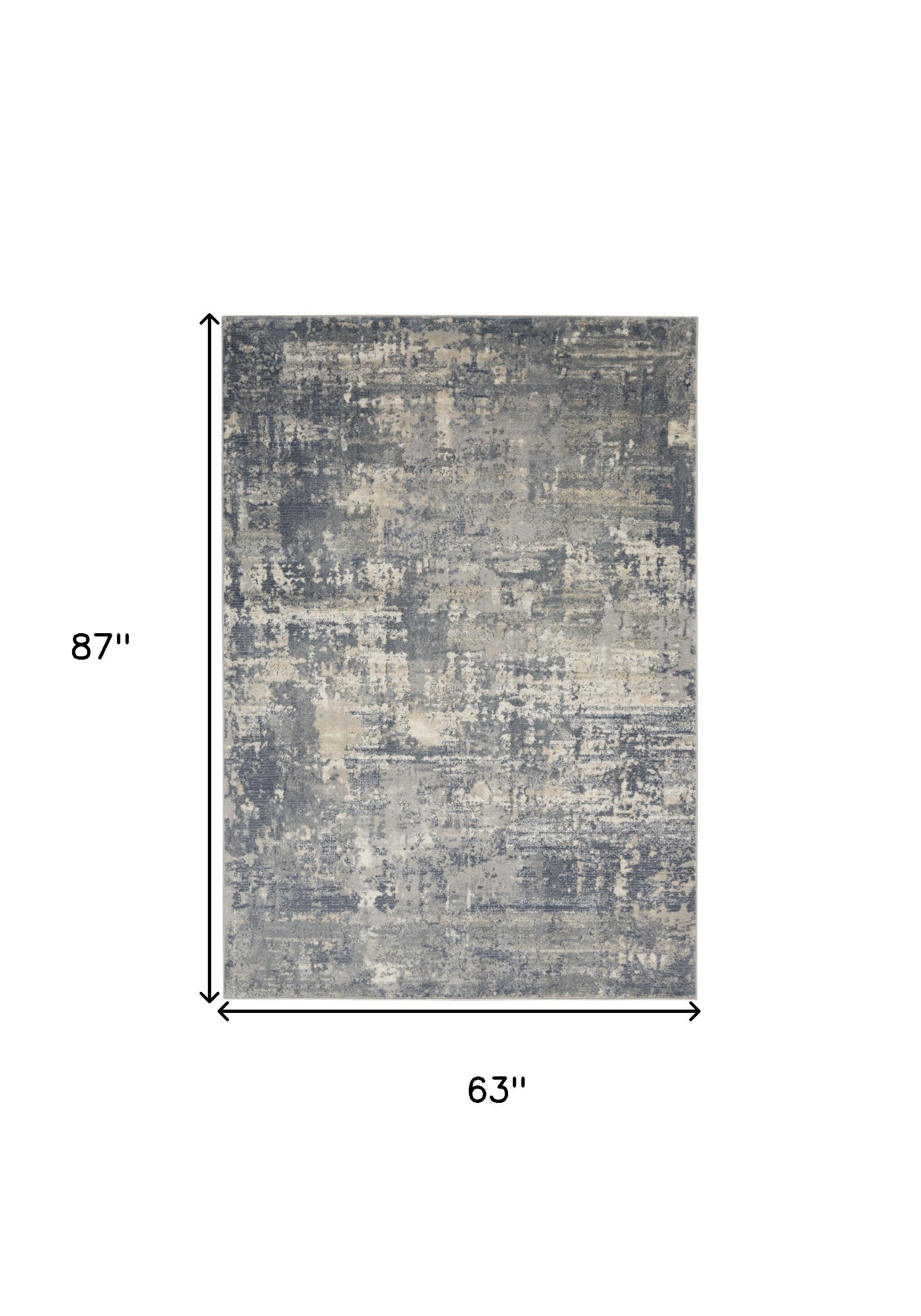5" X 7" Grey And Beige Abstract Power Loom Non Skid Area Rug