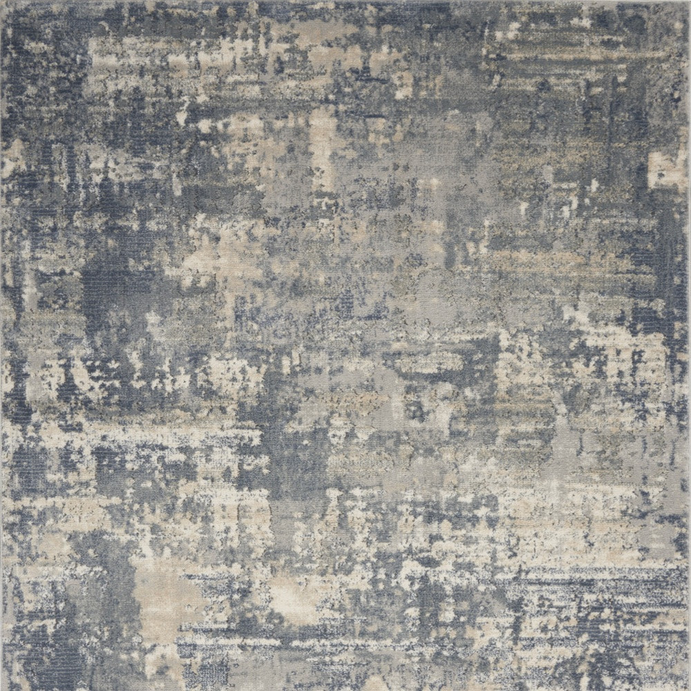 5" X 7" Grey And Beige Abstract Power Loom Non Skid Area Rug