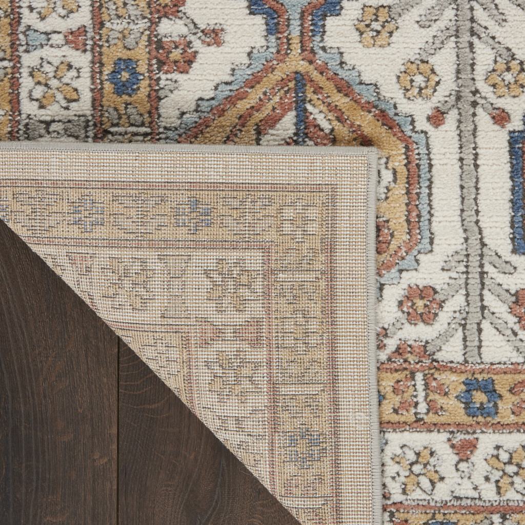 2" X 4" Ivory Southwestern Power Loom Non Skid Area Rug