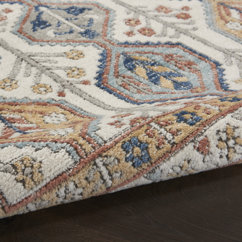 2" X 4" Ivory Southwestern Power Loom Non Skid Area Rug