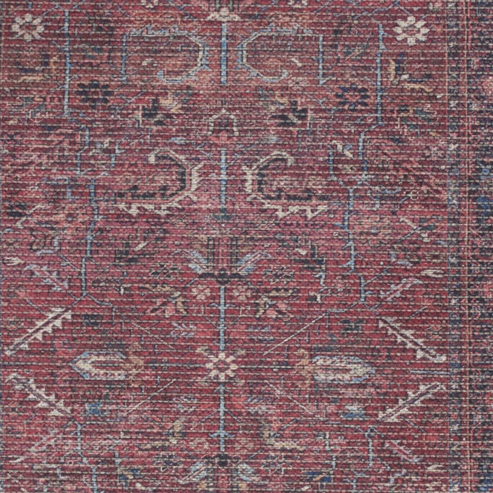 2" X 4" Brick Oriental Power Loom Distressed Washable Area Rug