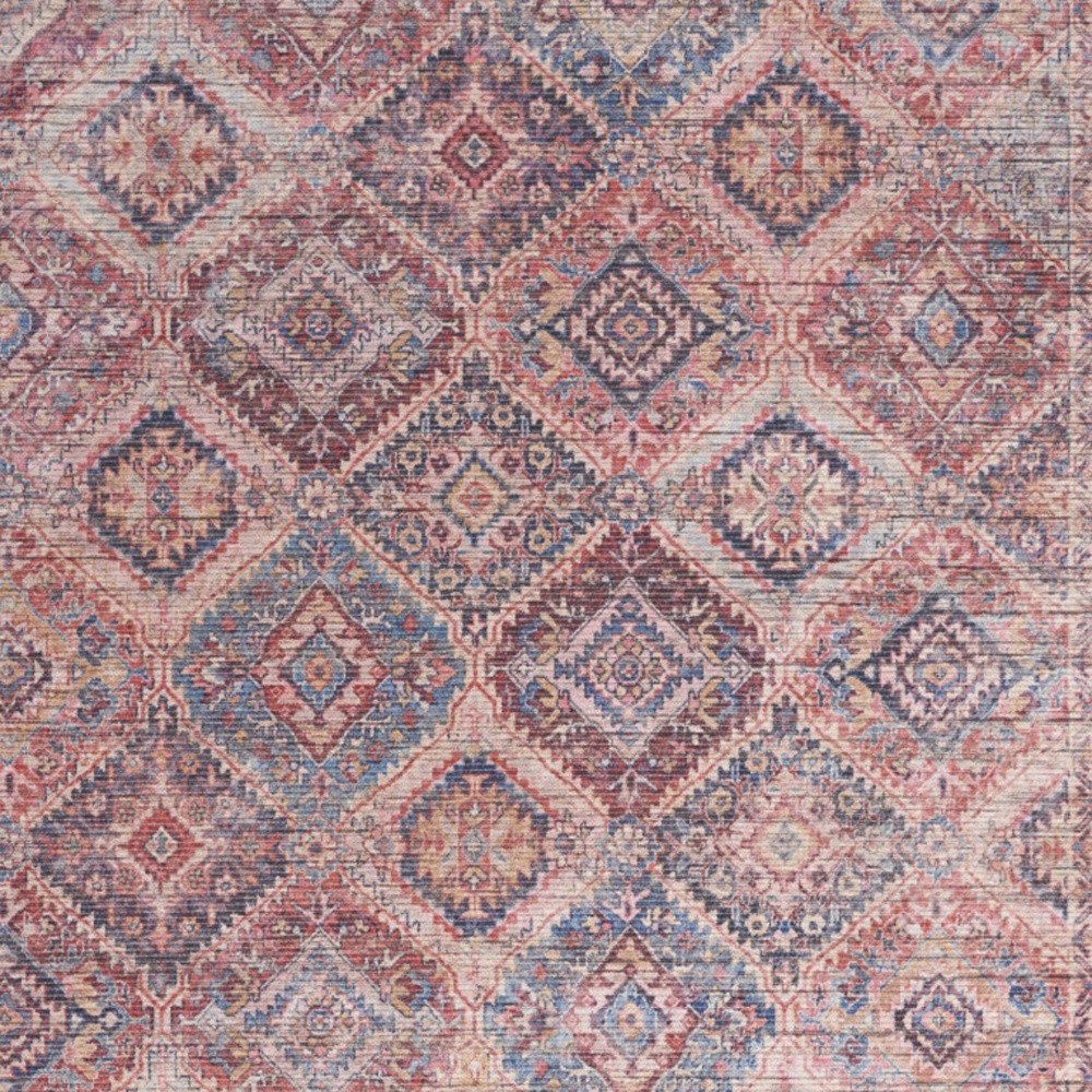 5" X 7" Multicolor Oriental Power Loom Distressed Washable Area Rug