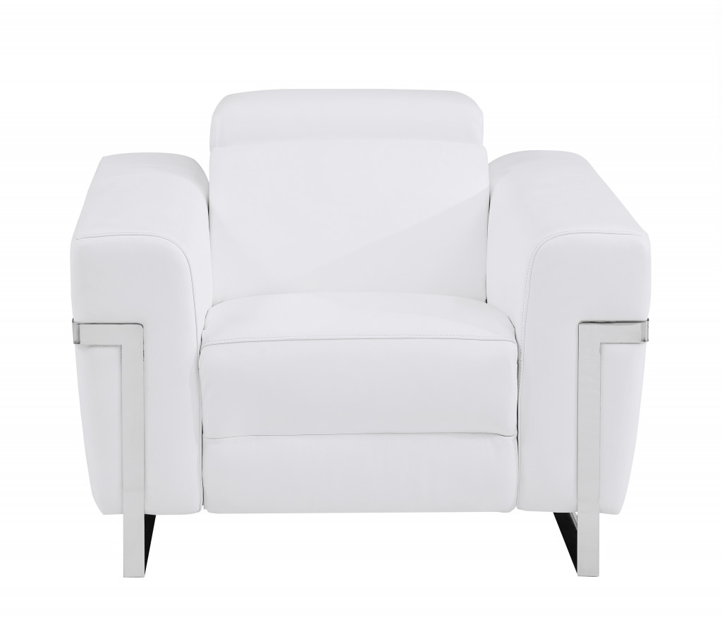 41" White Italian Leather Power Recliner Chair-482247-1