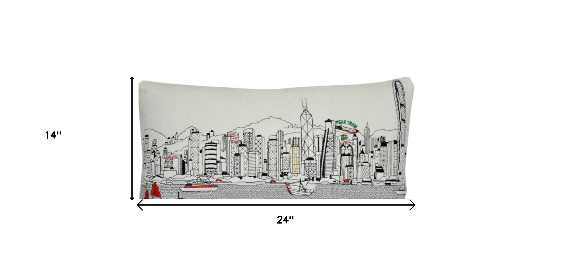 14" X 24" Cream Hometown Pride Wool Lumbar Throw Pillow