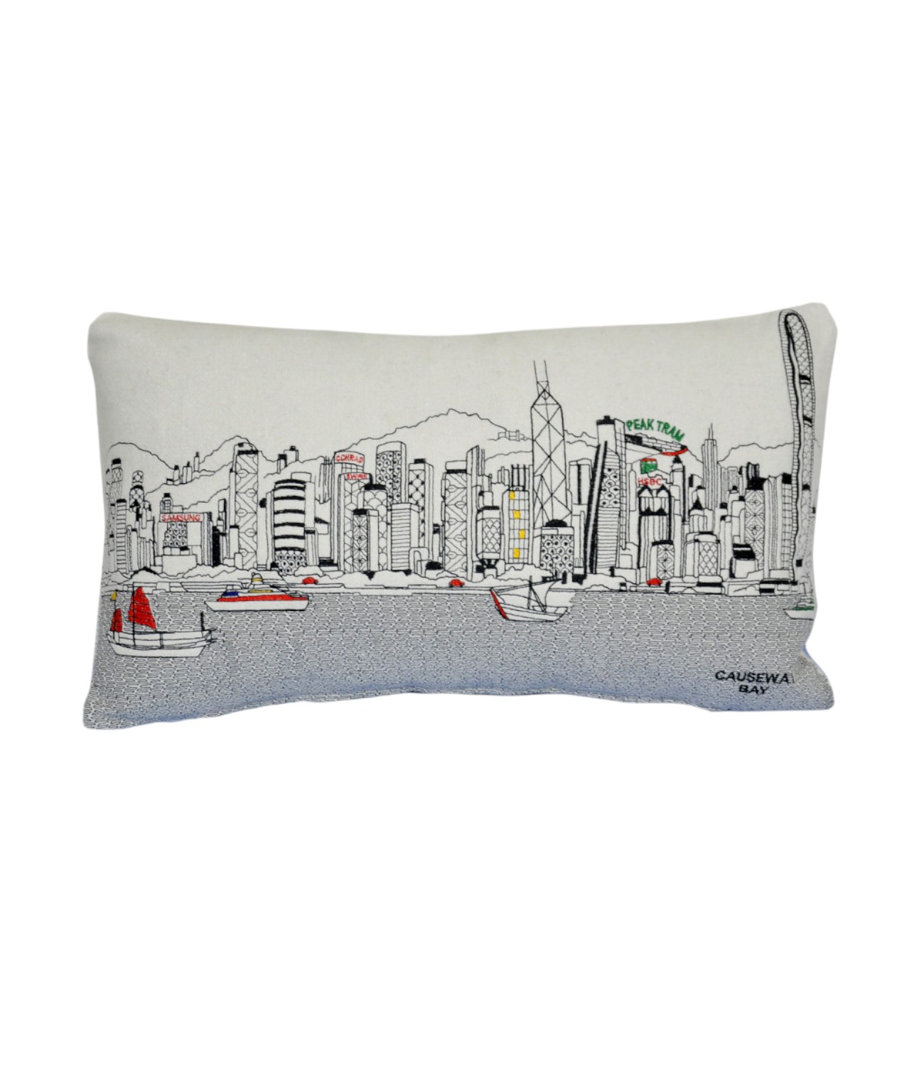 14" X 24" Cream Hometown Pride Wool Lumbar Throw Pillow