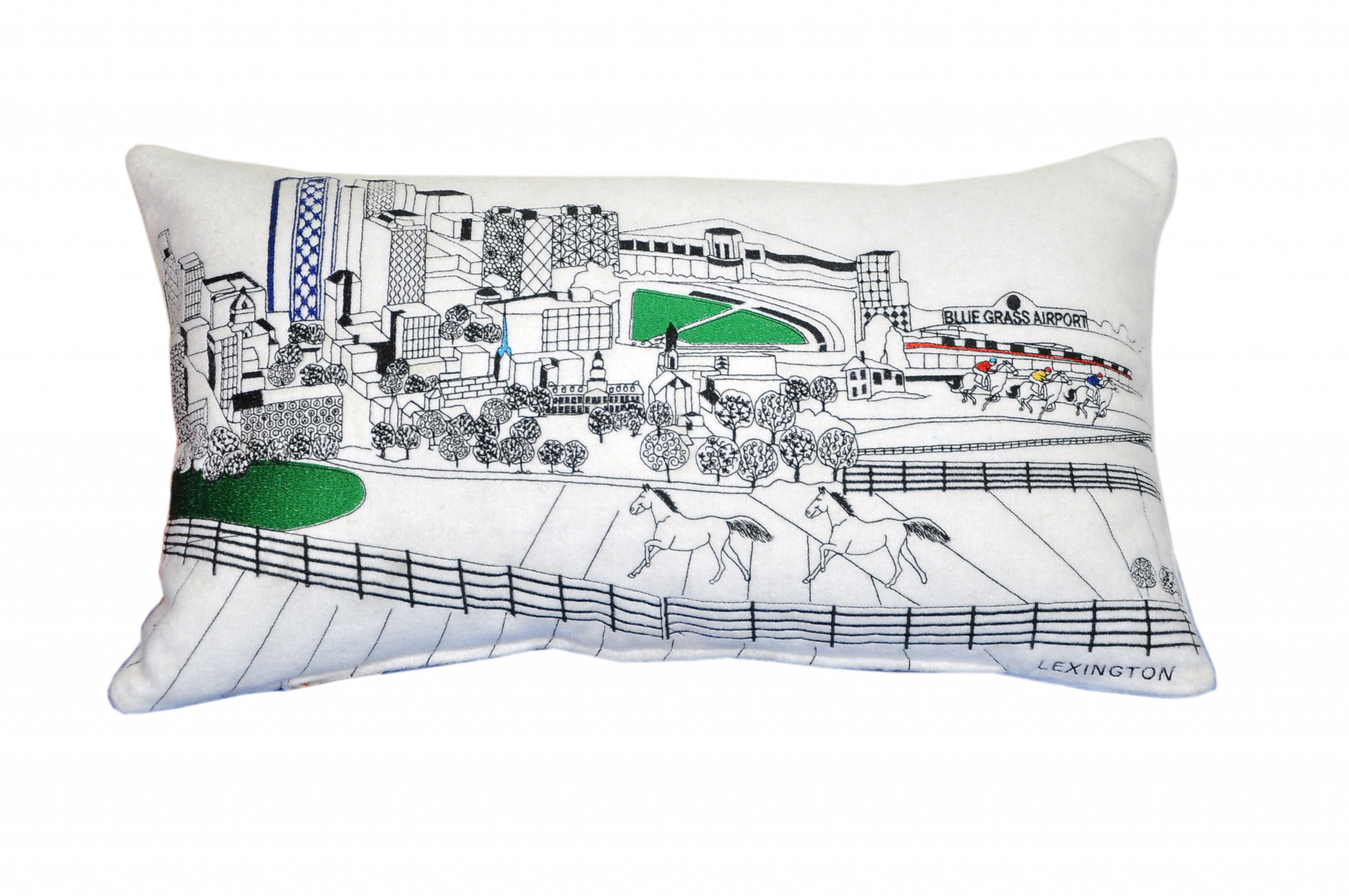 14" X 24" Cream Hometown Pride Wool Lumbar Throw Pillow
