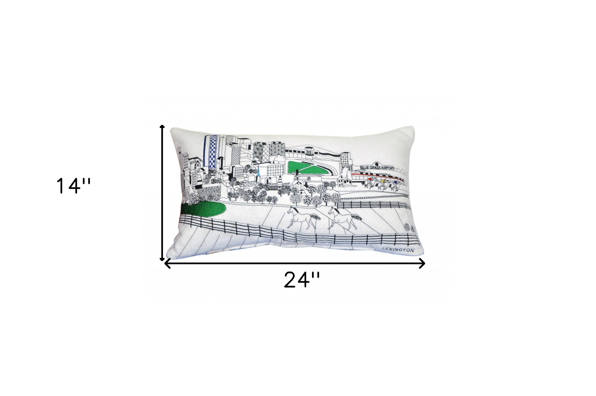 14" X 24" Cream Hometown Pride Wool Lumbar Throw Pillow