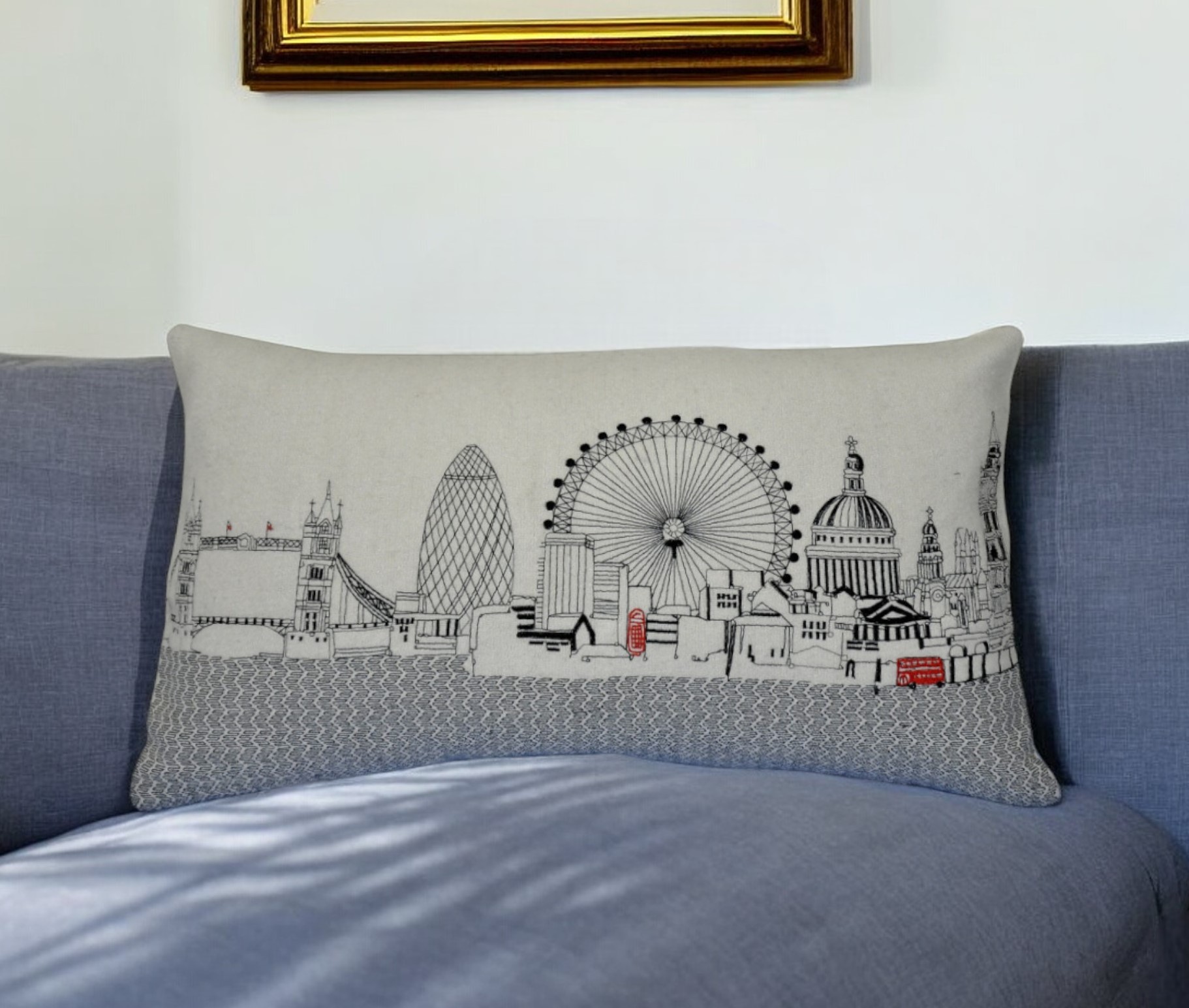 14" X 24" Cream Hometown Pride Wool Lumbar Throw Pillow