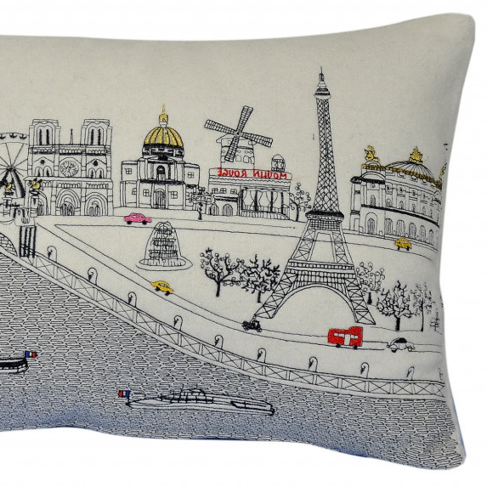 14" X 24" Cream Hometown Pride Wool Lumbar Throw Pillow