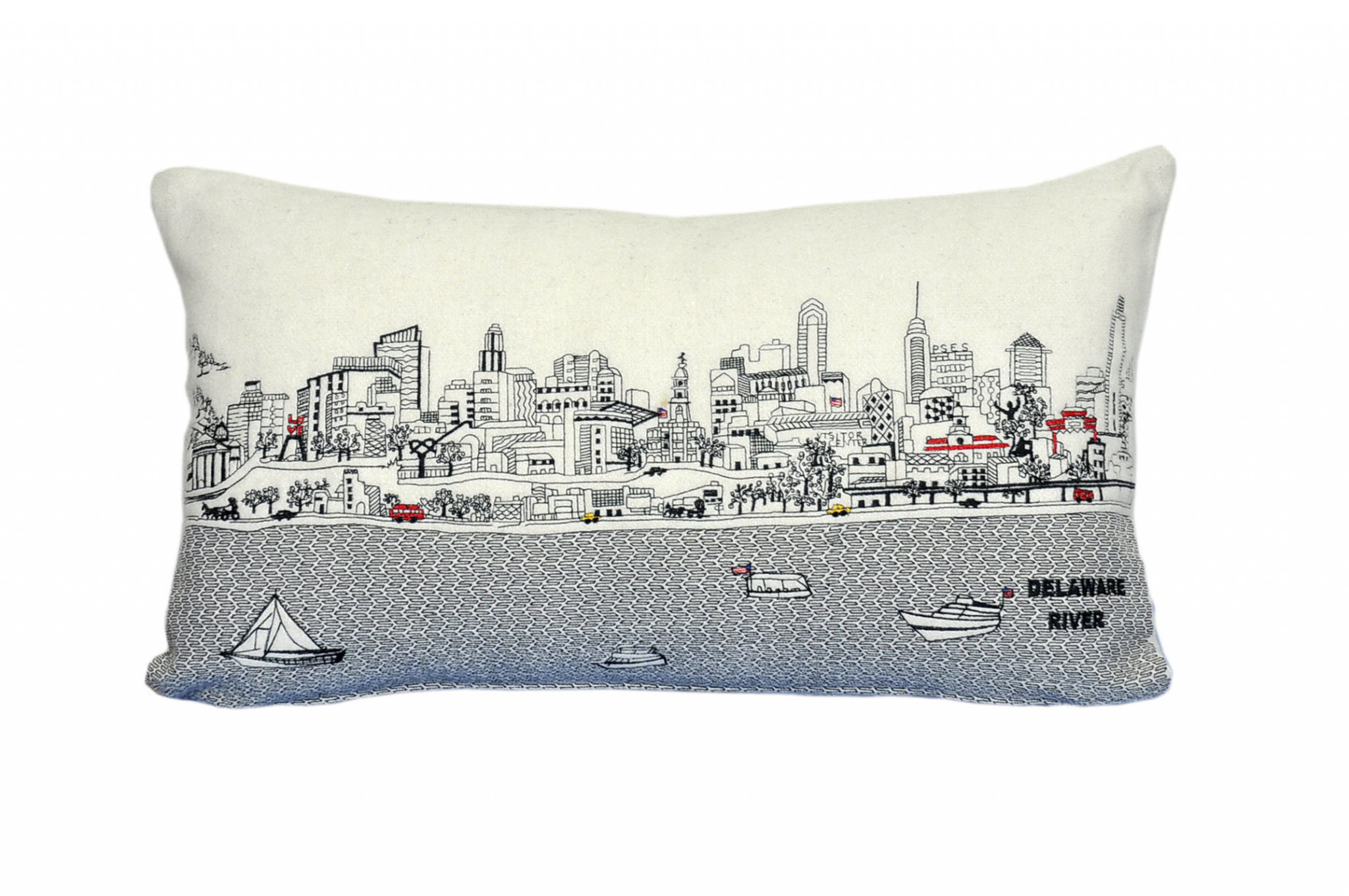 14" X 24" Cream Hometown Pride Wool Lumbar Throw Pillow