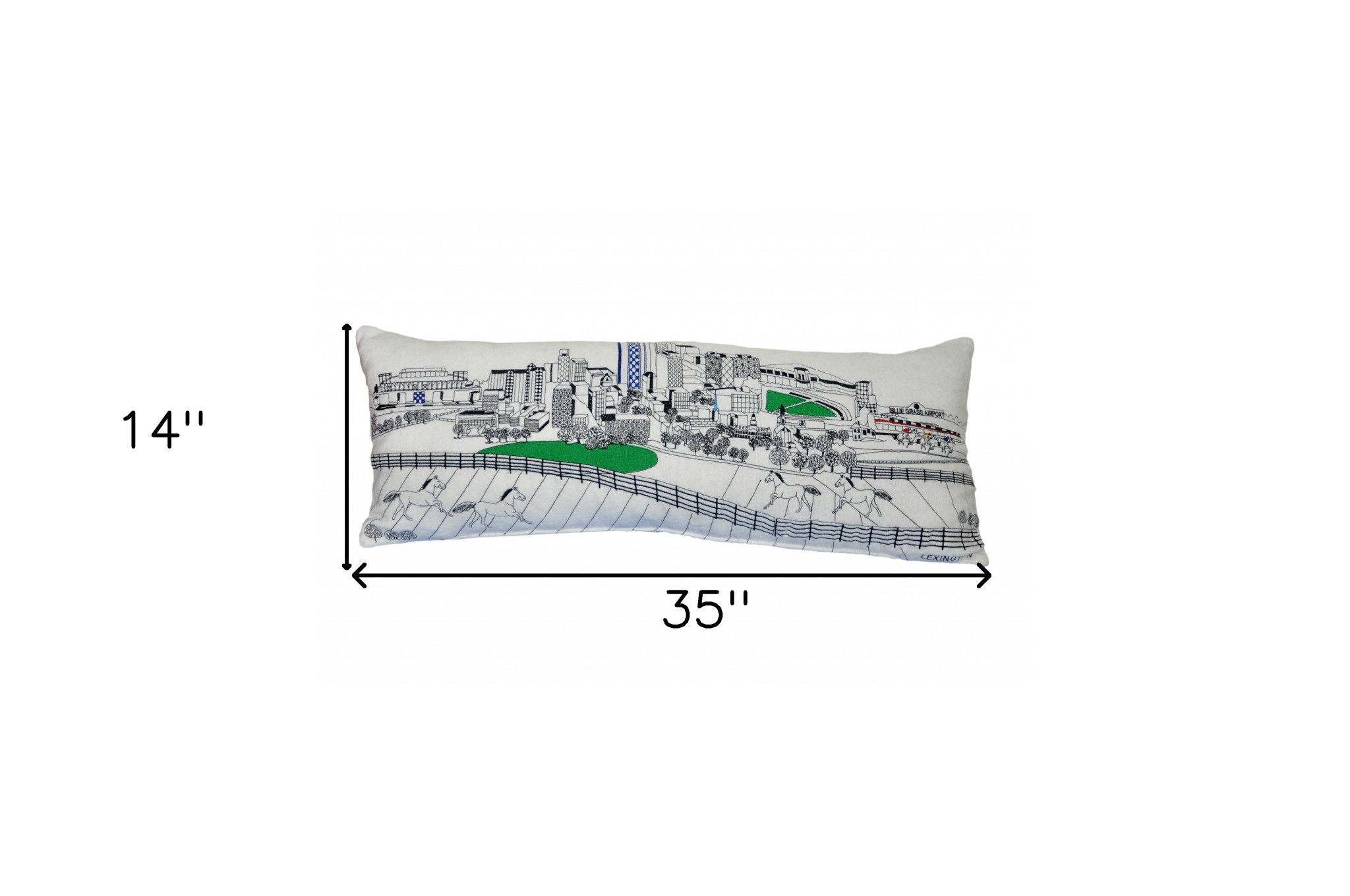 14" X 35" Cream Hometown Pride Wool Lumbar Throw Pillow