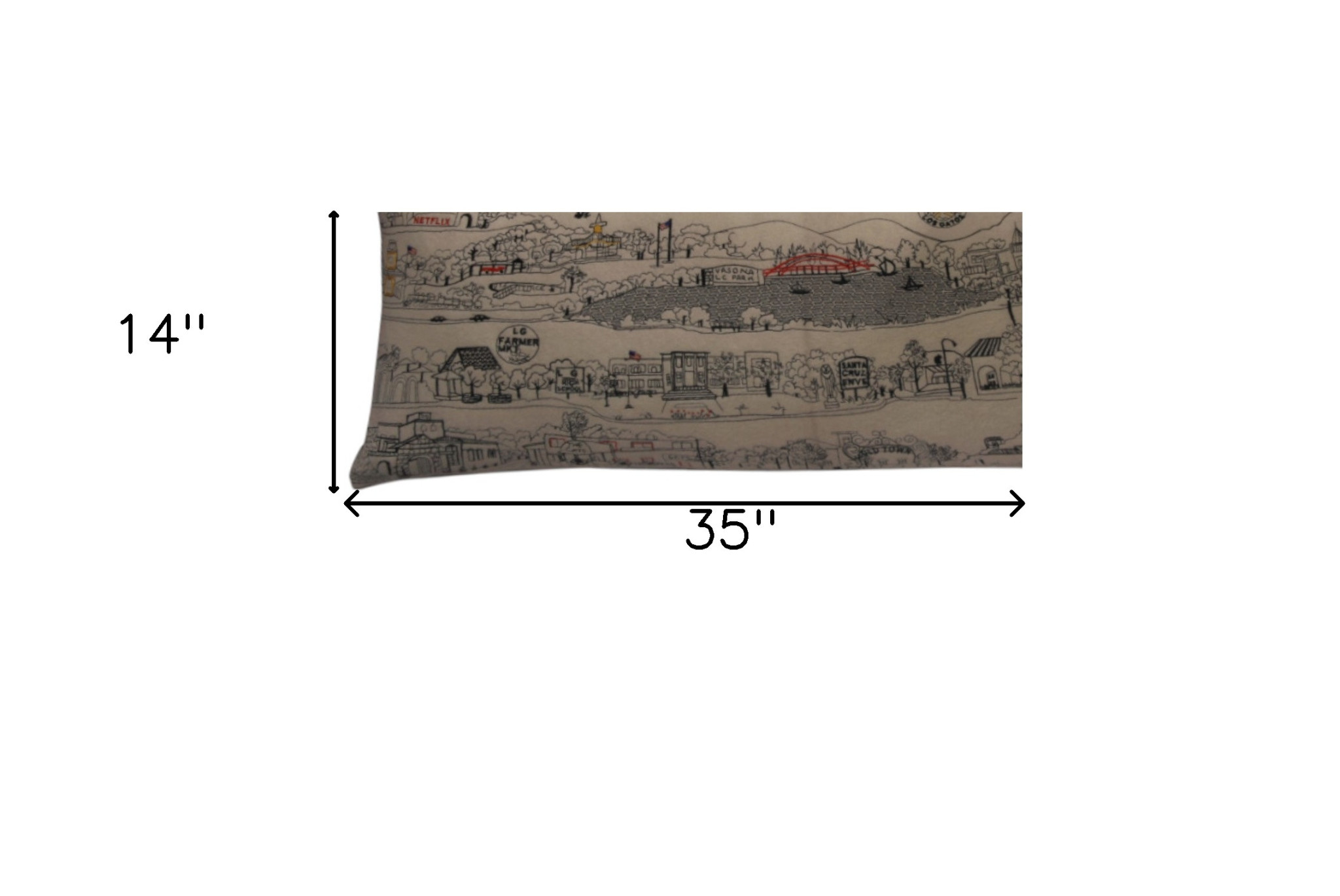 14" X 35" Cream Hometown Pride Wool Lumbar Throw Pillow