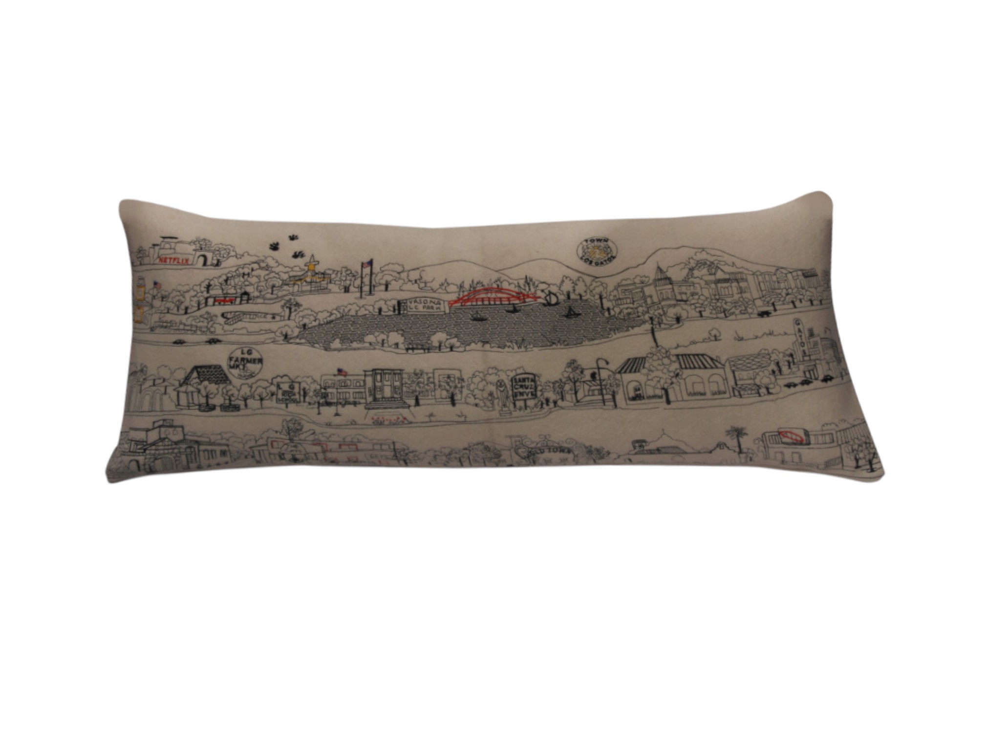 14" X 35" Cream Hometown Pride Wool Lumbar Throw Pillow