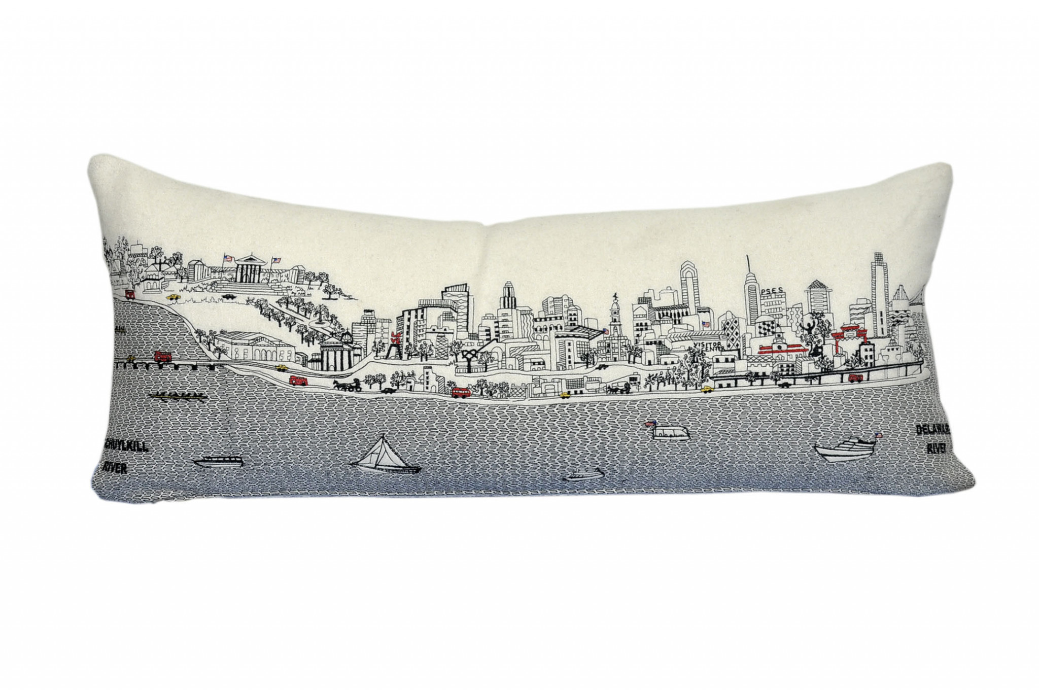 14" X 35" Cream Hometown Pride Wool Lumbar Throw Pillow