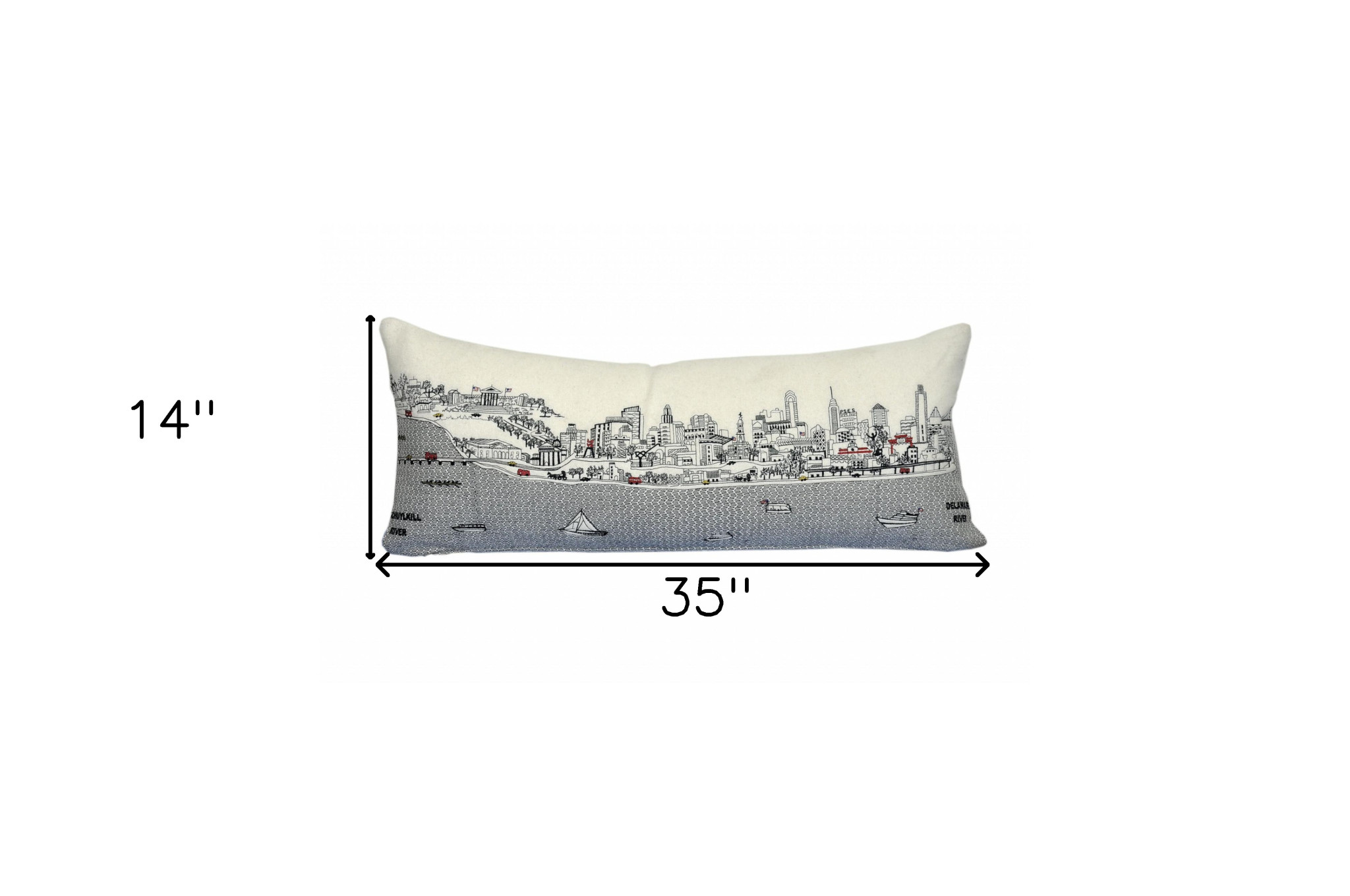 14" X 35" Cream Hometown Pride Wool Lumbar Throw Pillow