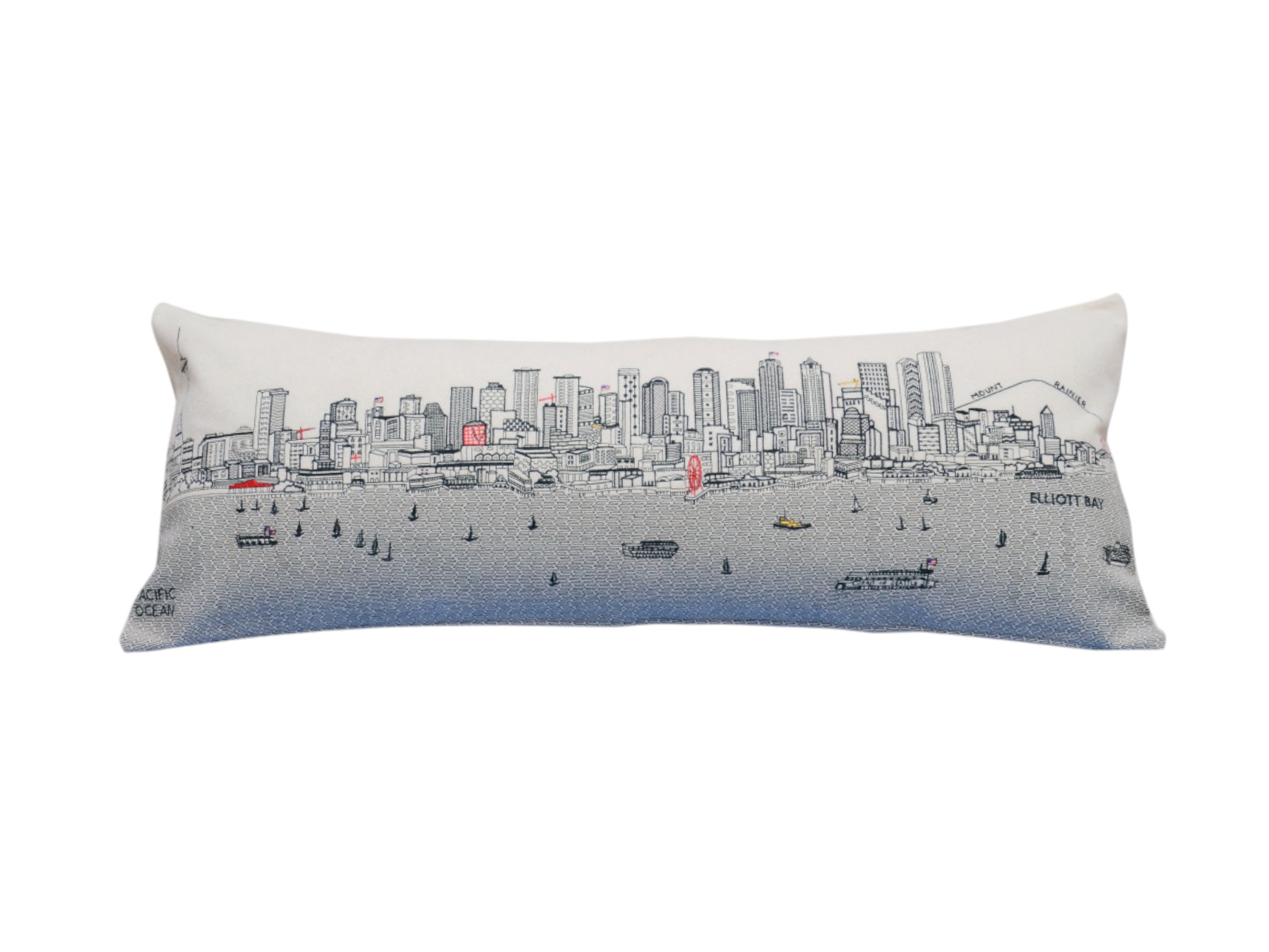 14" X 35" Cream Hometown Pride Wool Lumbar Throw Pillow