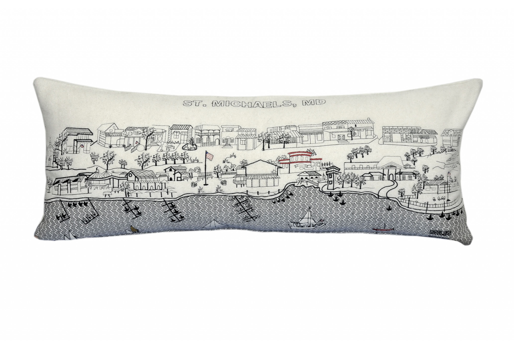 14" X 35" Cream Hometown Pride Wool Lumbar Throw Pillow