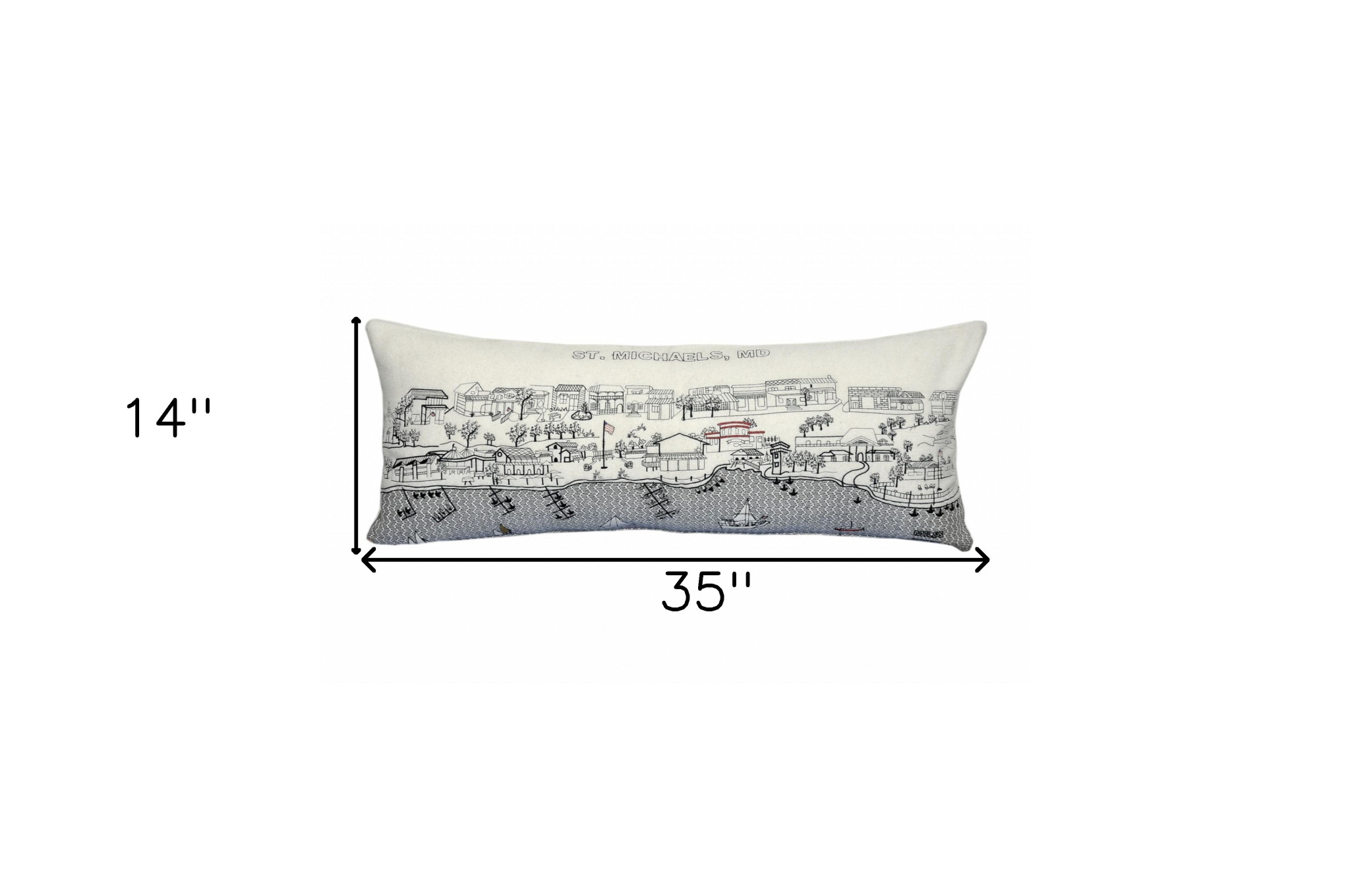 14" X 35" Cream Hometown Pride Wool Lumbar Throw Pillow