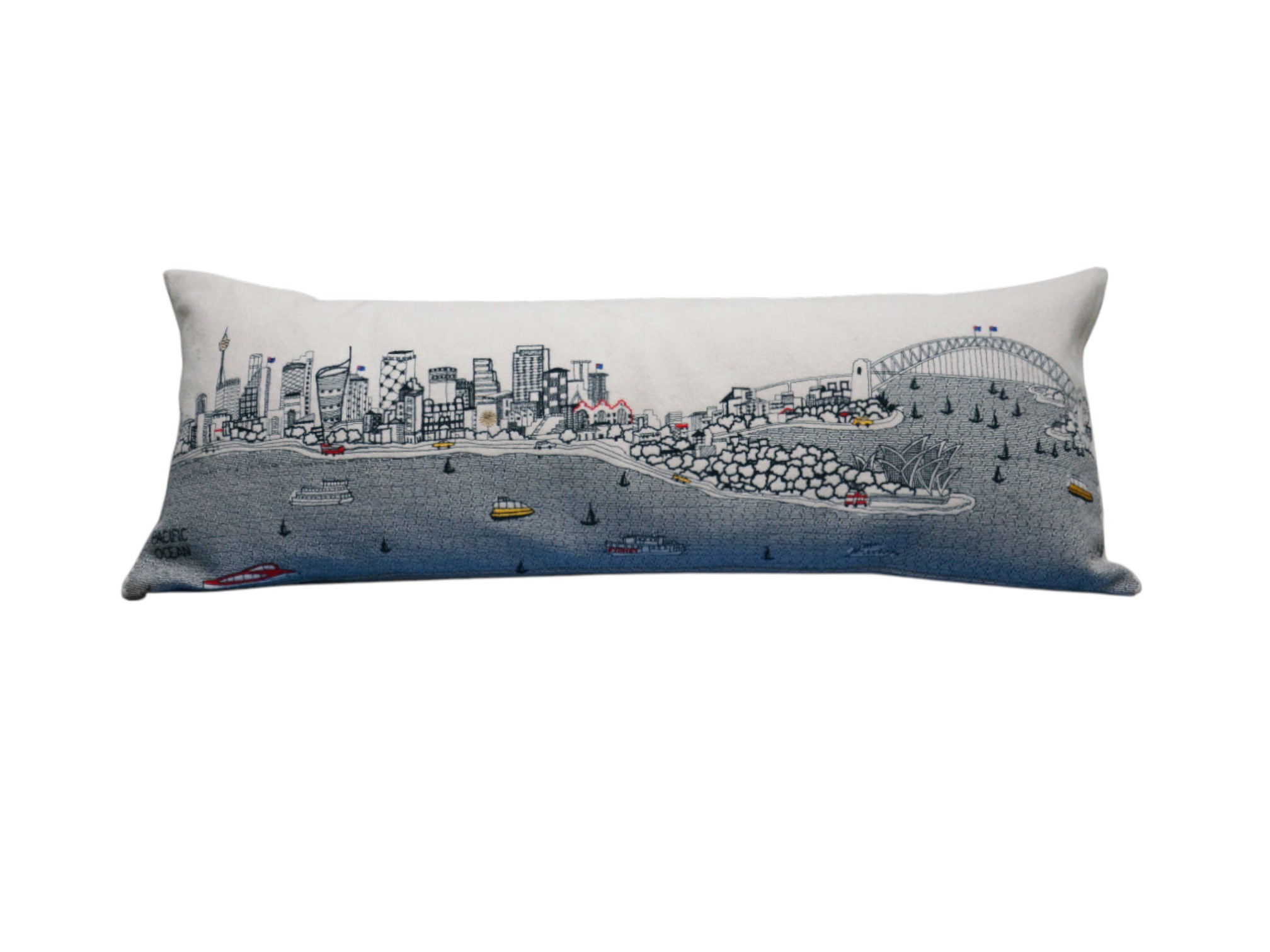 14" X 35" Cream Hometown Pride Wool Lumbar Throw Pillow