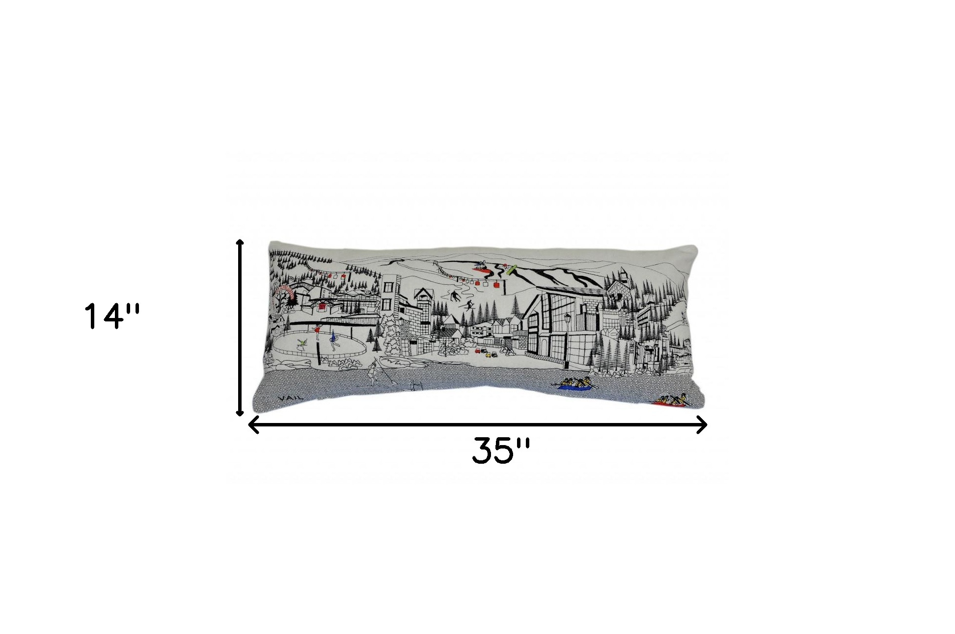 14" X 35" Cream Hometown Pride Wool Lumbar Throw Pillow