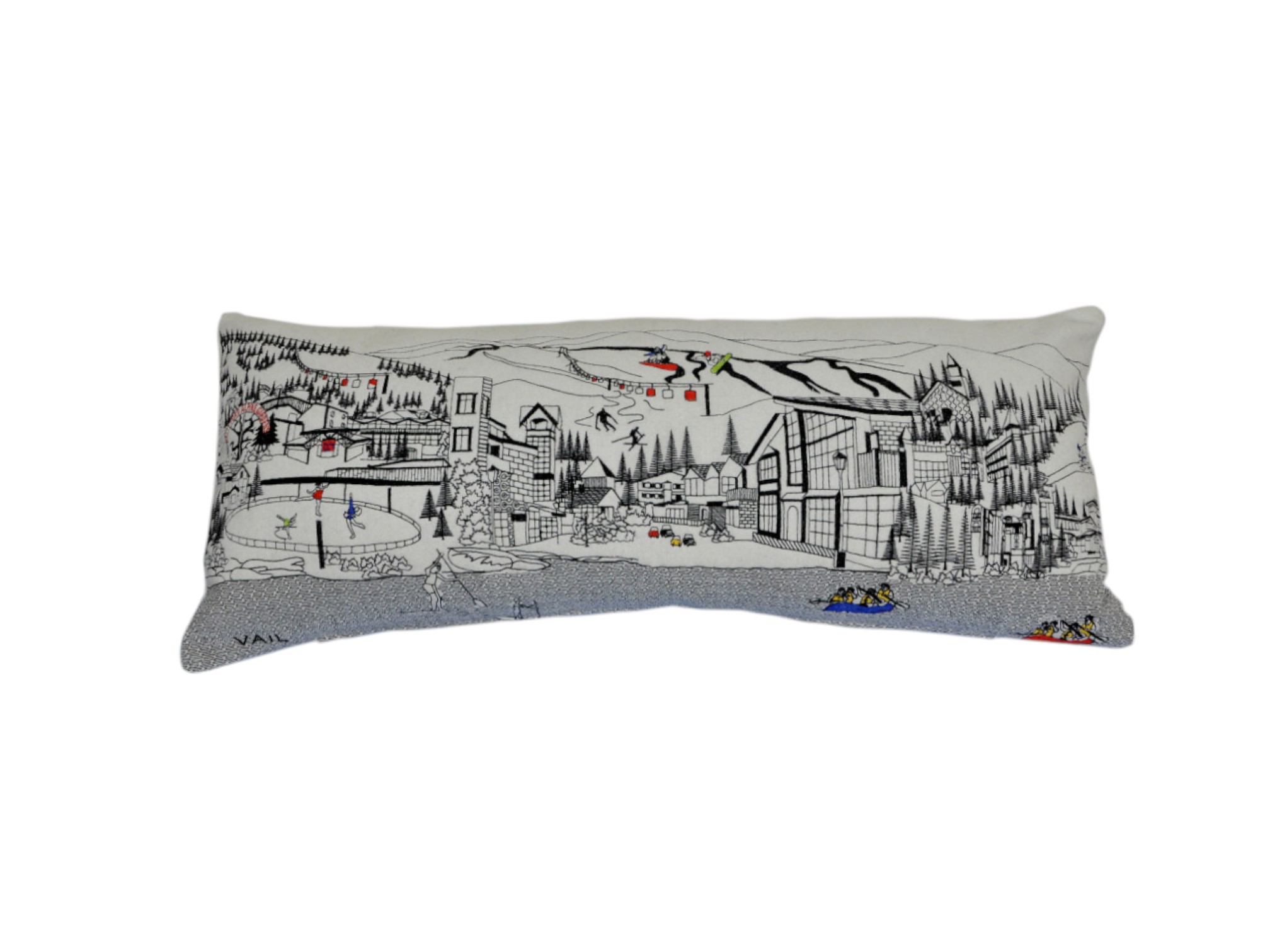 14" X 35" Cream Hometown Pride Wool Lumbar Throw Pillow