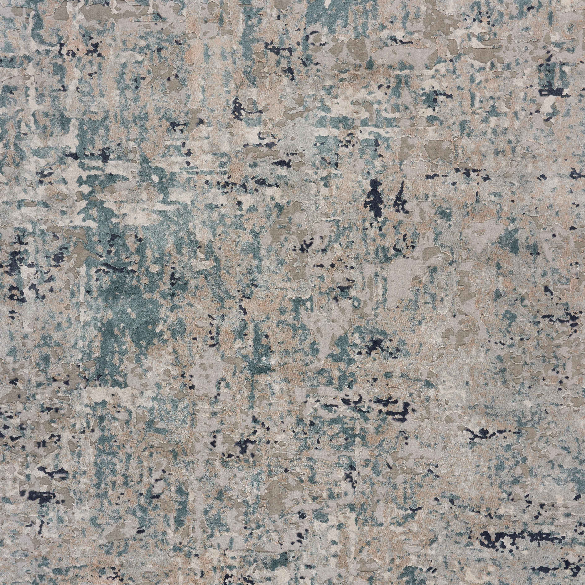 8" X 11" Gray Blue Taupe And Cream Abstract Distressed Stain Resistant Area Rug