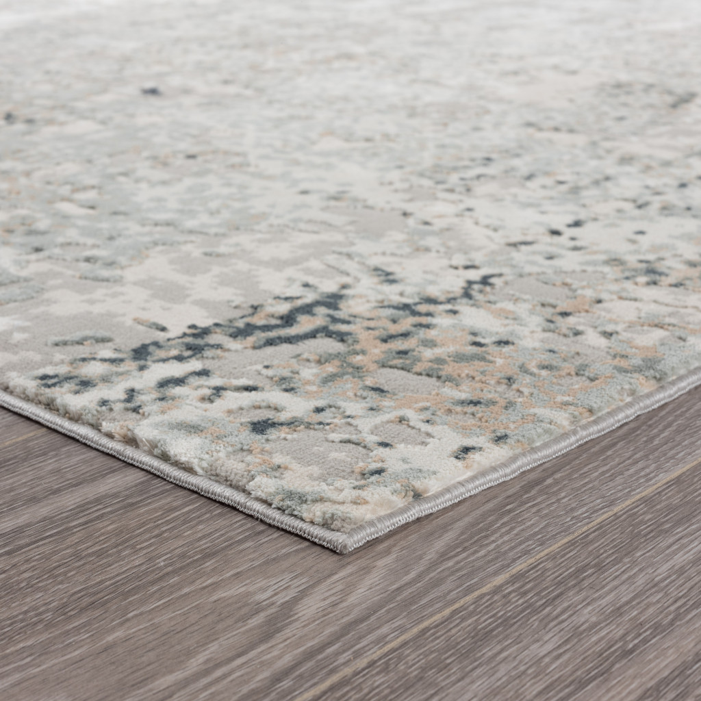 2" X 3" Gray Cream And Taupe Abstract Distressed Stain Resistant Area Rug