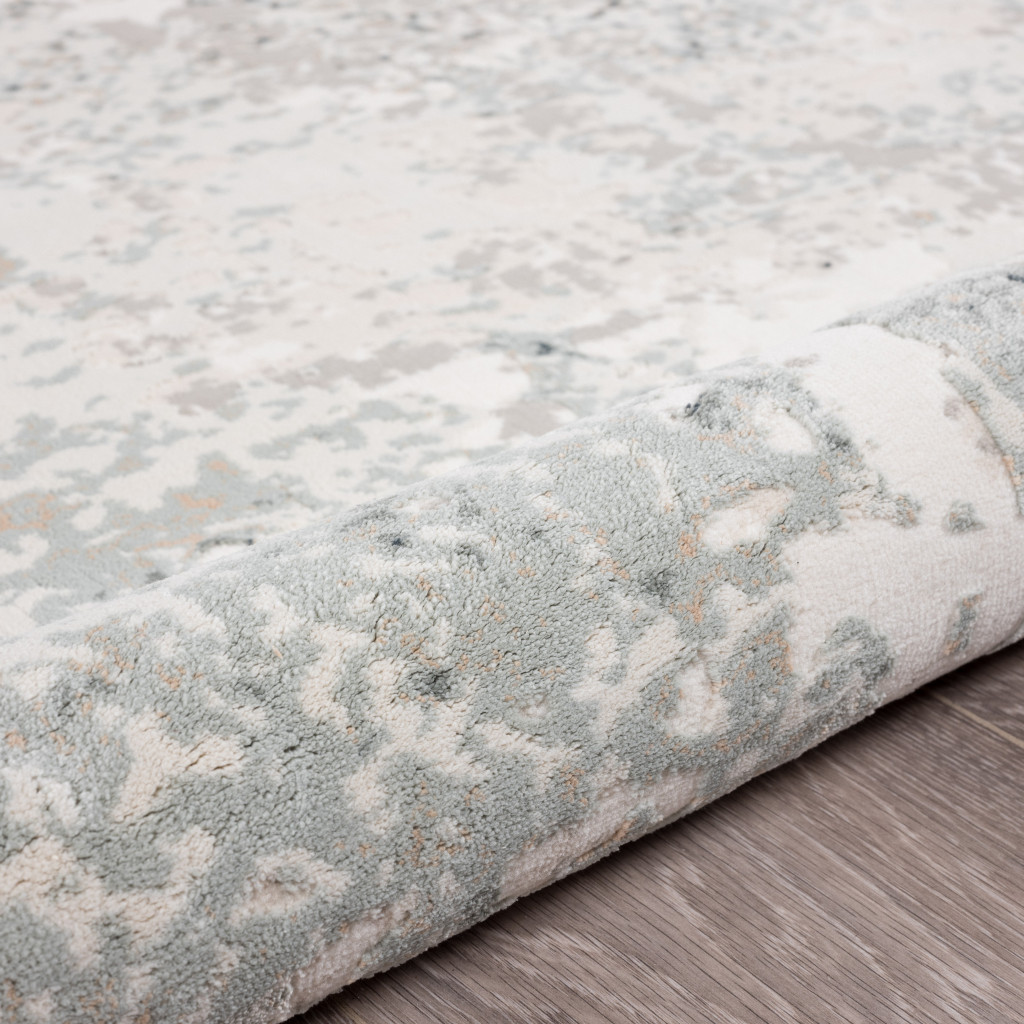 2" X 3" Gray Cream And Taupe Abstract Distressed Stain Resistant Area Rug
