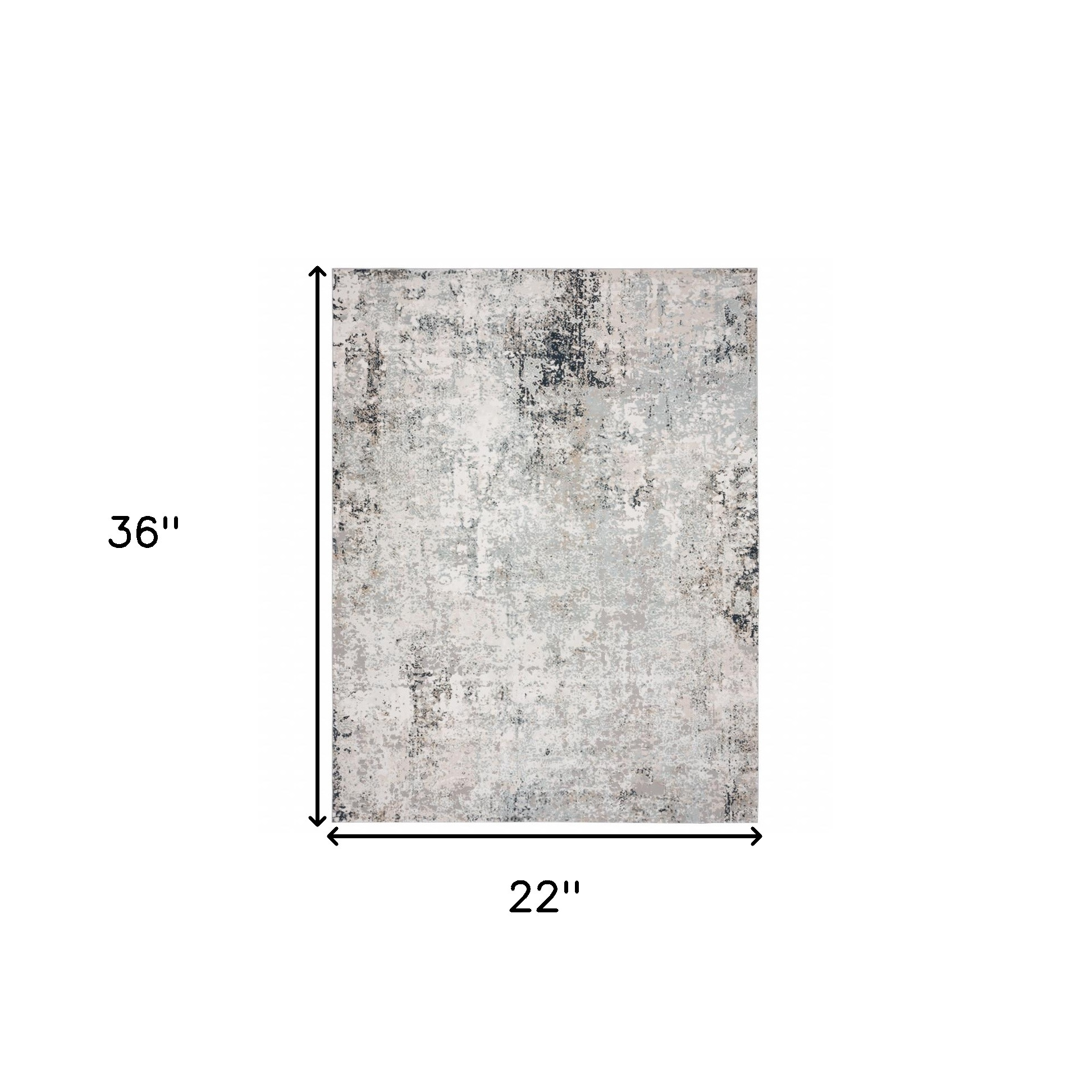 2" X 3" Gray Cream And Taupe Abstract Distressed Stain Resistant Area Rug